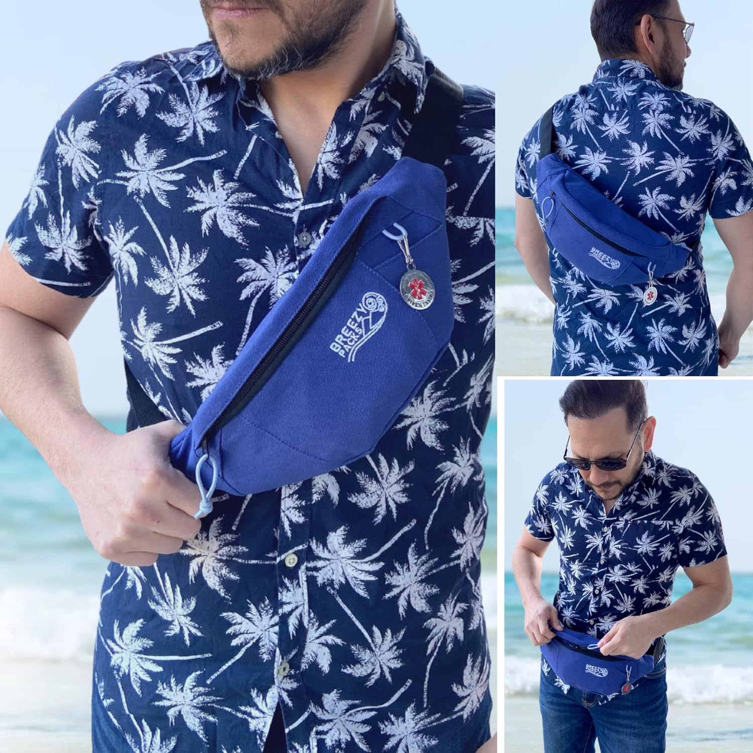 Insulin Cooler Travel Case | Epipen Carry Case | Insulin Travel Case Tsa-Approved | Self-Recharge, No Electricity or Refrigeration | Breezypacks | Keep Medicine at Room Temp. | Breezy Belt (Navy) - Red image number 6