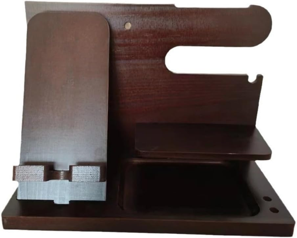 Yizunnu Wood Phone Docking Station for Men - Wooden Nightstand Organizer Birthday Gifts for Men or Dad for Men Graduation Anniversary Idea Birthday Gifts image number 4