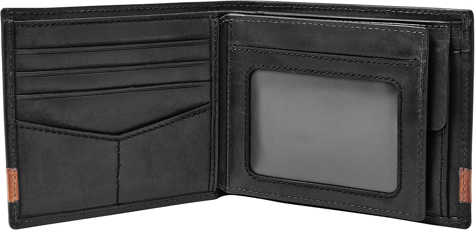 Fossil Men'S Quinn Large Coin Pocket Bifold Wallet - Brown image number 4