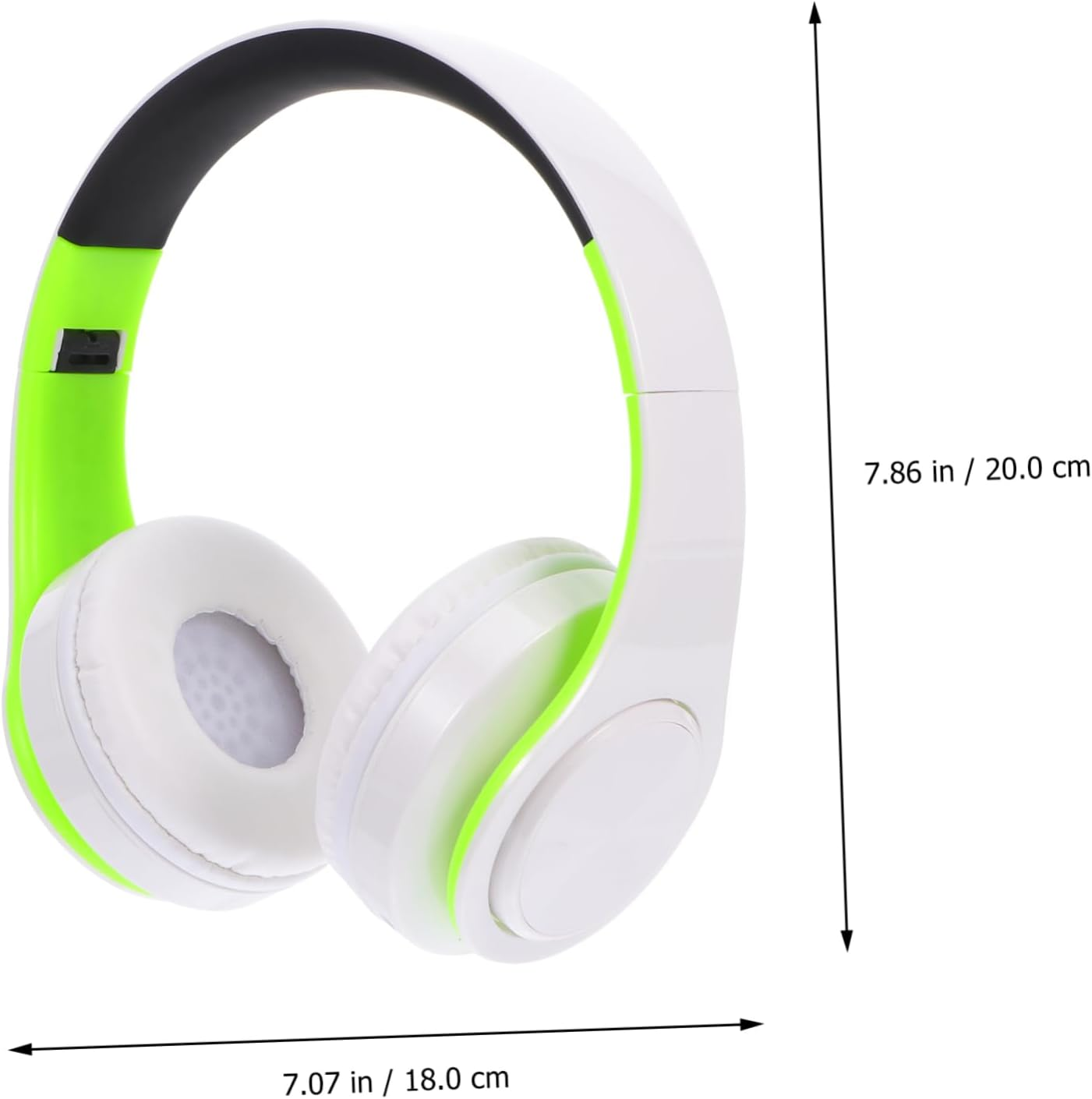 VERDANVERSE Wireless Over-Ear Headphones Foldable Wireless Headset with Microphone for Phone and Pc, Green White Lightweight Design Suitable for Office and Sports Use image number 3