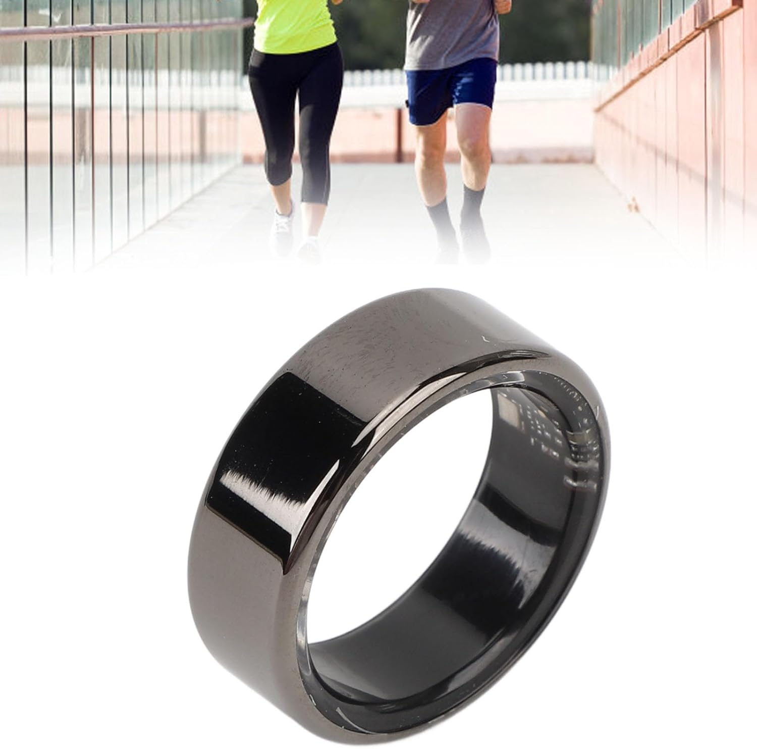 Fitness Smart Ring, Smart Ring Health Tracker, Fitness Sleep Tracker Smart Ring, IP68 Waterproof Bluetooth Fitness Tracker Rings, Intelligent Depression Emotion Monitoring (Black) image number 2