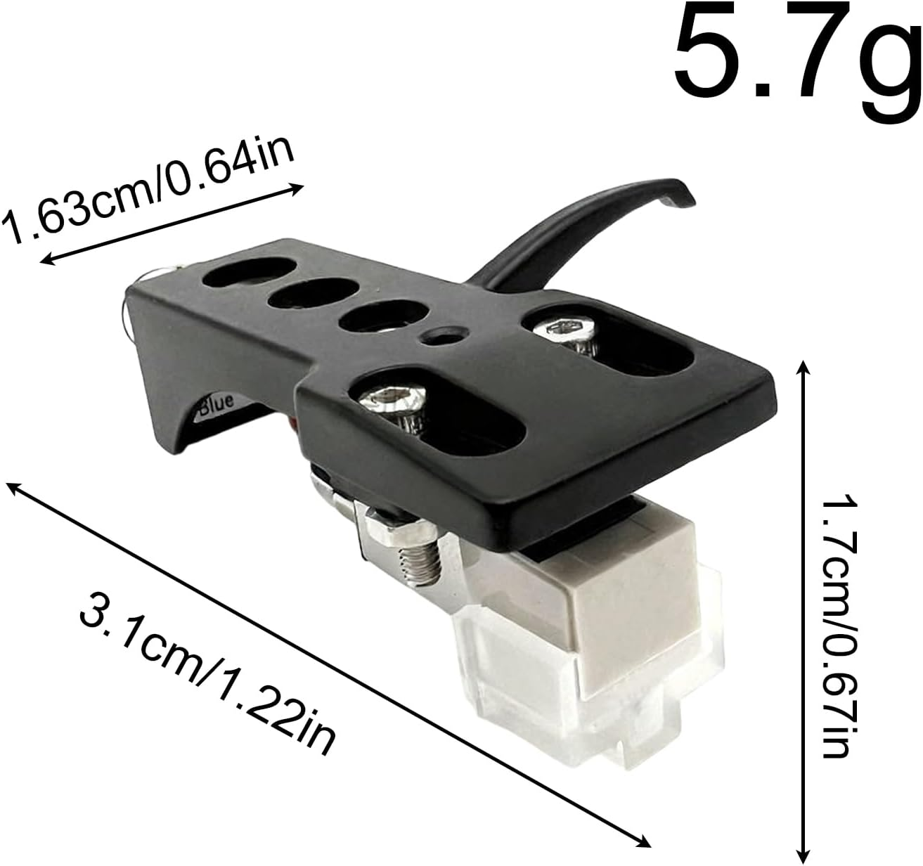 Turntable Cartridge - 3.1Cm Phono Cartridge, Conical, Adjustable Easy Mount Record Player Pickup Delivering Stable Tracking Balanced Output and High Fidelity Sound for Home Audio Systems image number 6
