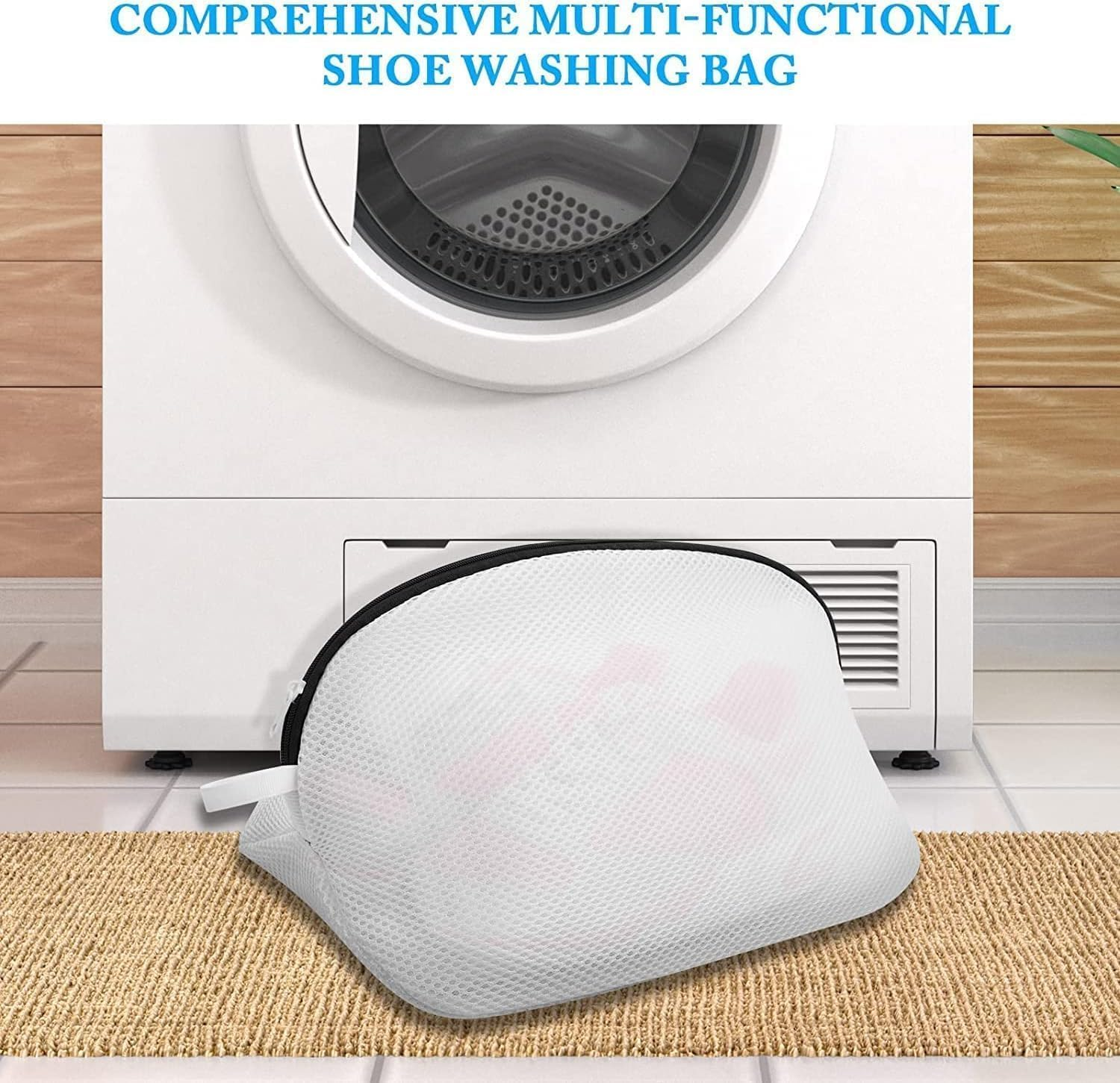 Shoes Wash Bags, 2Pcs Mesh Laundry Bags with Durable Zips, Premium Laundry Bag for Shoes/Trainers for Washing Machine, Storage Bag for Travel image number 4
