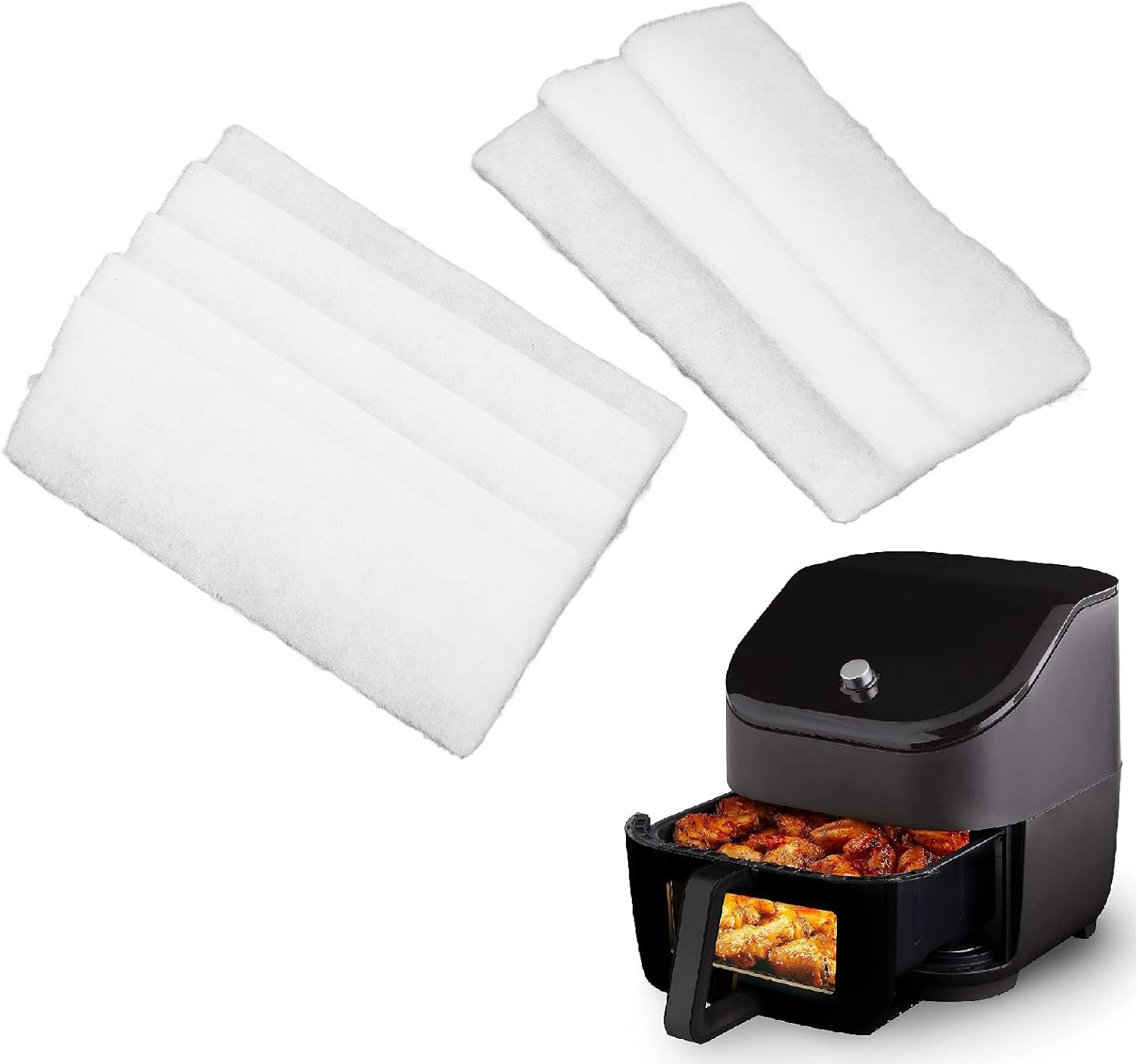8PCS Fryer Replacement Filter for Instant Vortex plus 6 Quart Fryer with Clearcook Odorerase, Fiber Air Fryer Replacement Filter Durable Air Fryer Accessories Replacement Filters image number 2