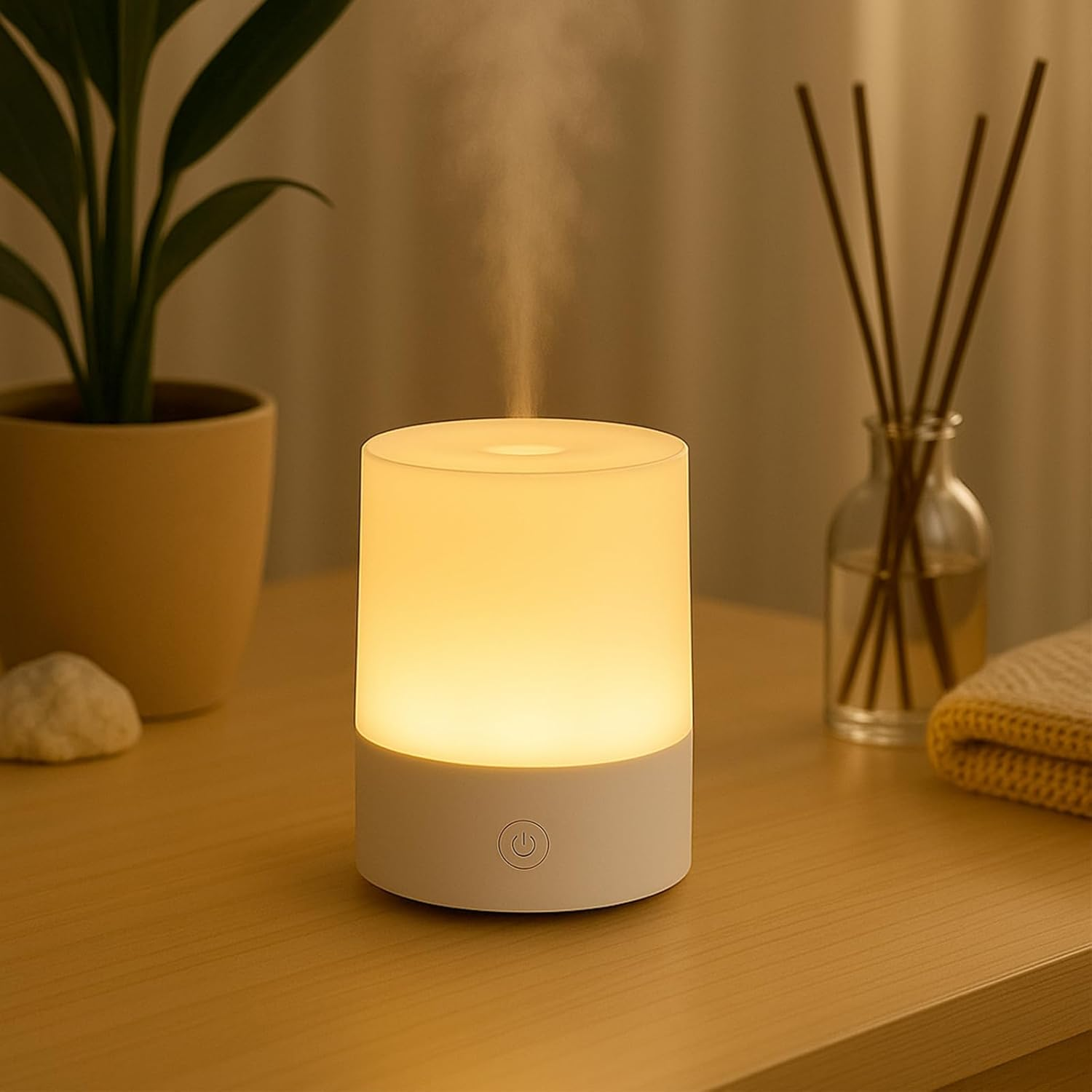 120Ml Essential Oil Diffuser with Fine Mist, Ultrasonic Aromatherapy Humidifier with 7-Colour LED Light, Quiet Operation & Auto Shut-Off, Ideal for Aesthetic Home, Office, Yoga, White image number 4