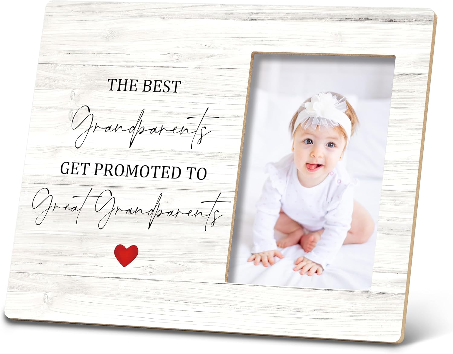 SRADMO Grandparents Picture Frame - Best Parents Get Promoted to Grandparents Photo Frame 8X10 - Grandkids Baby Announcement Gifts for Grandpa Grandma (White-2)