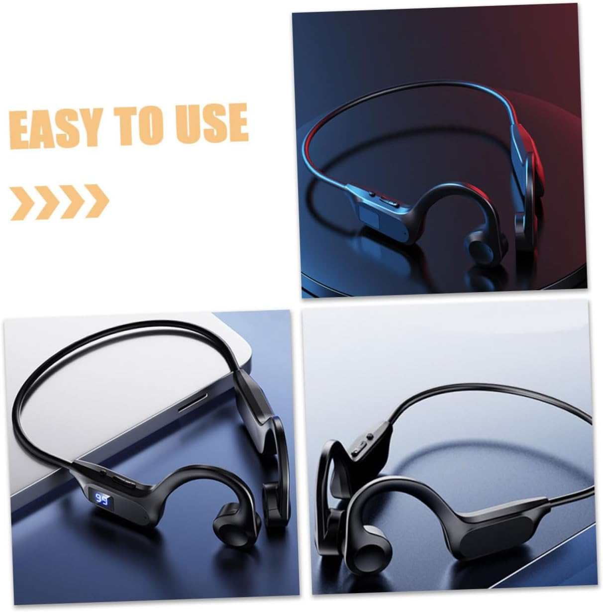 OKUMEYR Running Earphones Neck Hanging Wireless Earphones Rechargeable Headphones for Men Lightweight Design image number 1