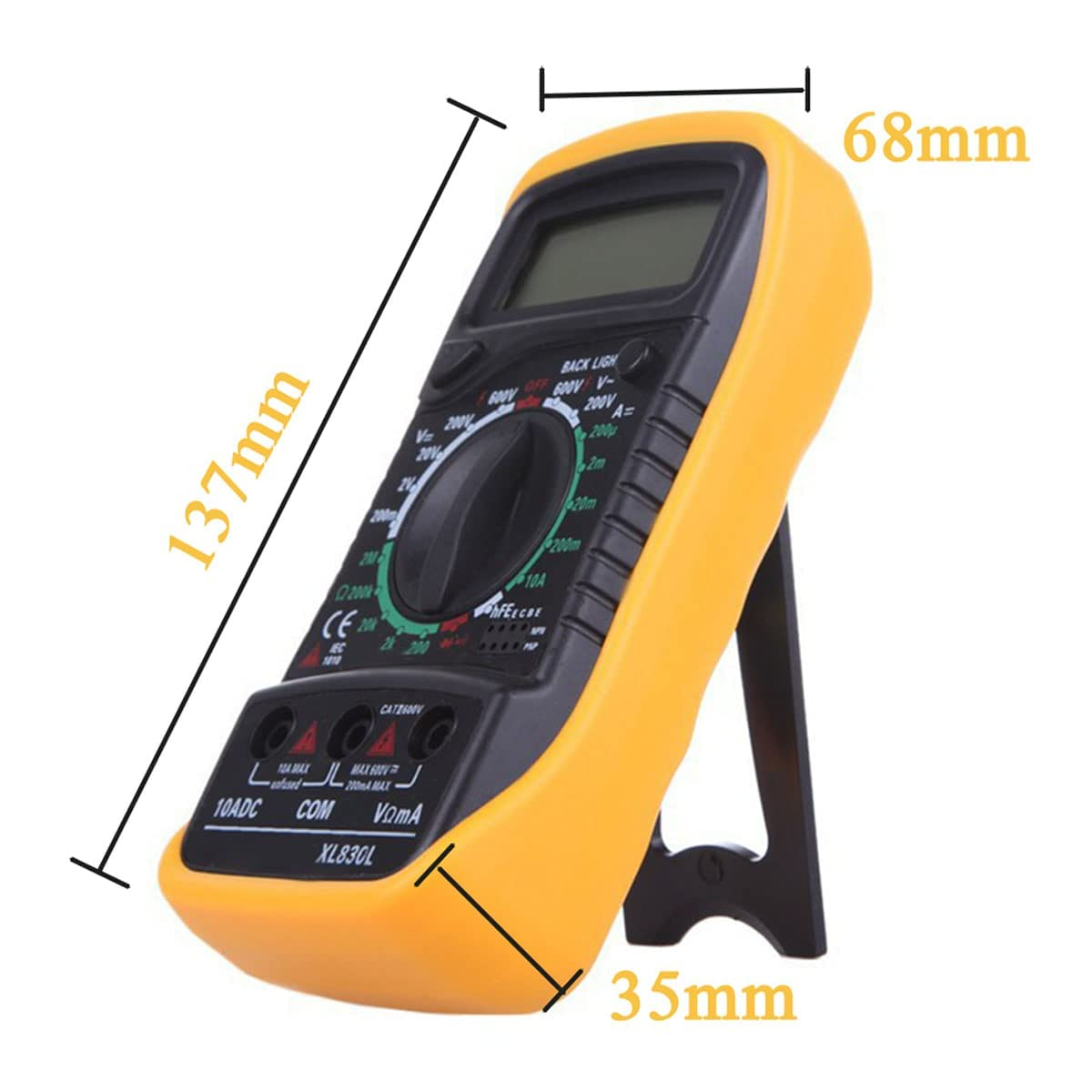 Digital Multimeter, Multi Meter Manual Ranging Includes Volt Meter Digital, Ammeter, Ohmmeter with Backlight LCD image number 2