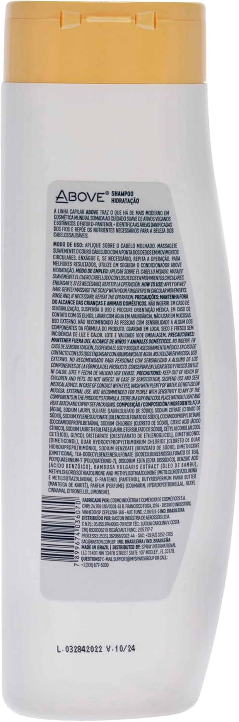 Above Moisture Shampoo, 11 Oz - Moisturizing Shampoo for Men and Women - Restores Shine and Softness - Shea Butter, Bamboo Oil - No Frizz, Split Ends image number 2