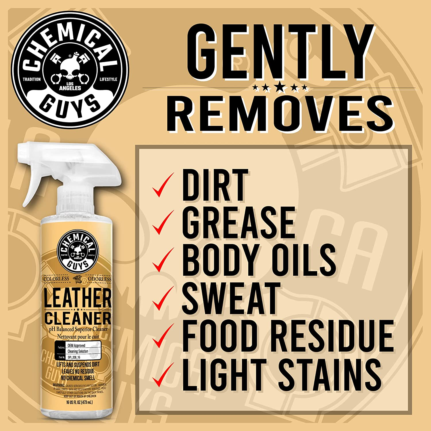 Chemical Guys SPI_208_16 Colorless and Odorless Leather Cleaner (16 Oz)