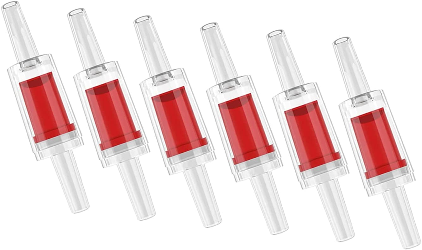 6 Pcs Fish Tank Aquarium Red Clear Plastic Air Pump Check Valves image number 2
