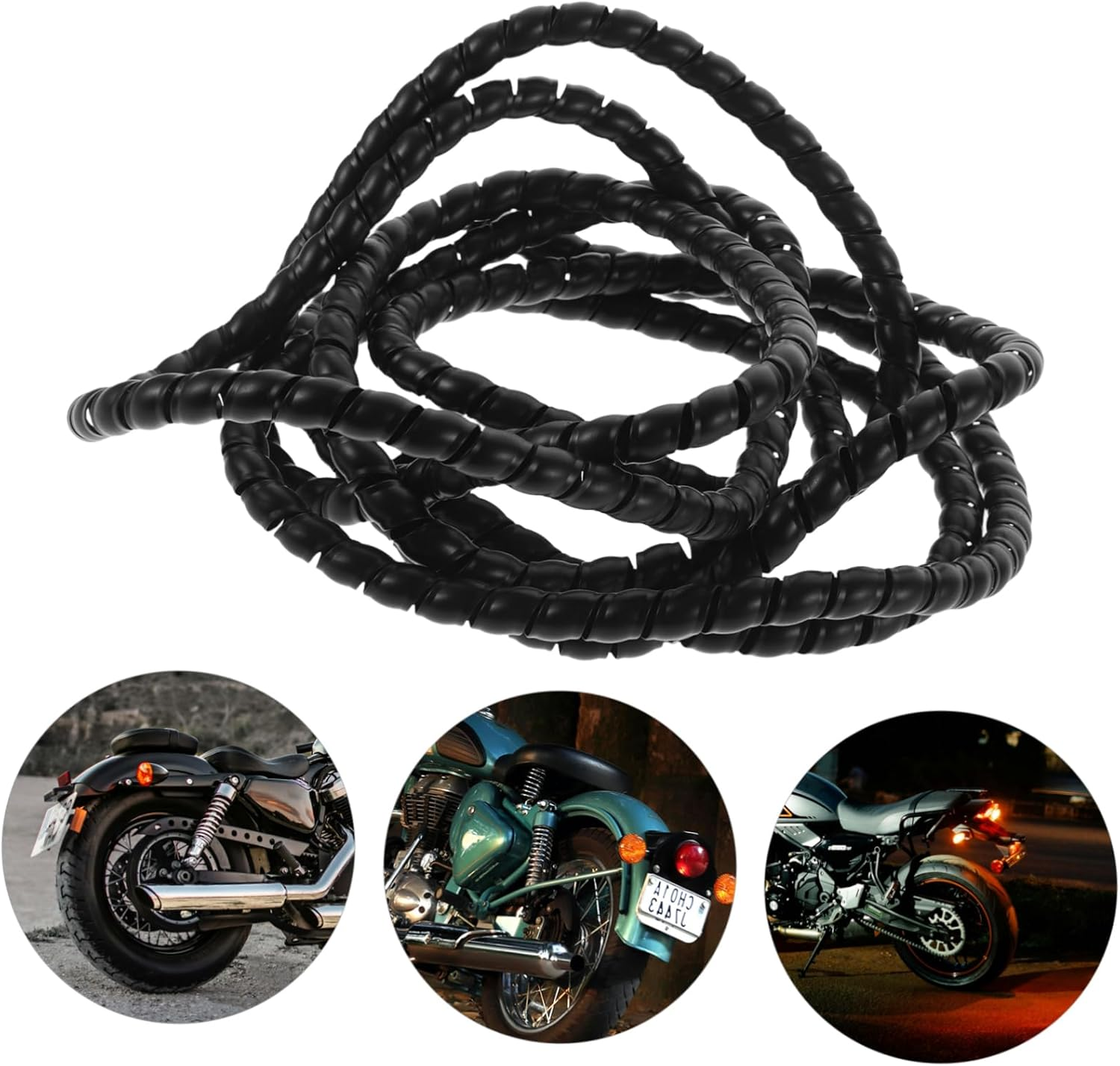 ULTECHNOVO 3-Meter Spiral Cable Sleeve 8Mm Black Wire Wrap Cord Sleeve Hose Insulated Cable Protector for Electrical Cord Management on Bikes and Home image number 5