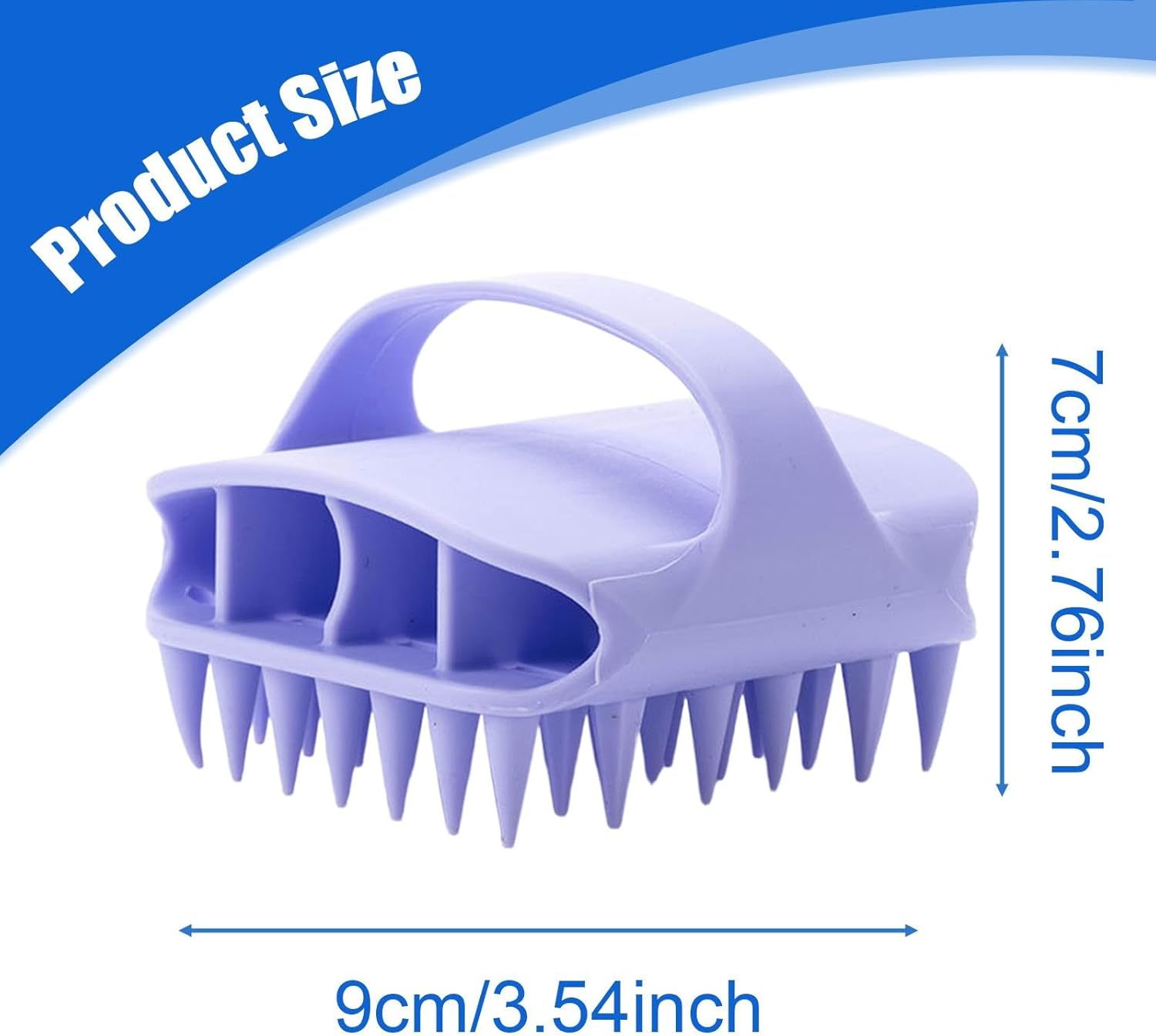 TENOL Scalp Massage Shampoo Brush, Scrubber for Washing Hair, for Men Women Comfortable Scalp Massage Comb, Soft Silicone Bristles, Violet image number 4