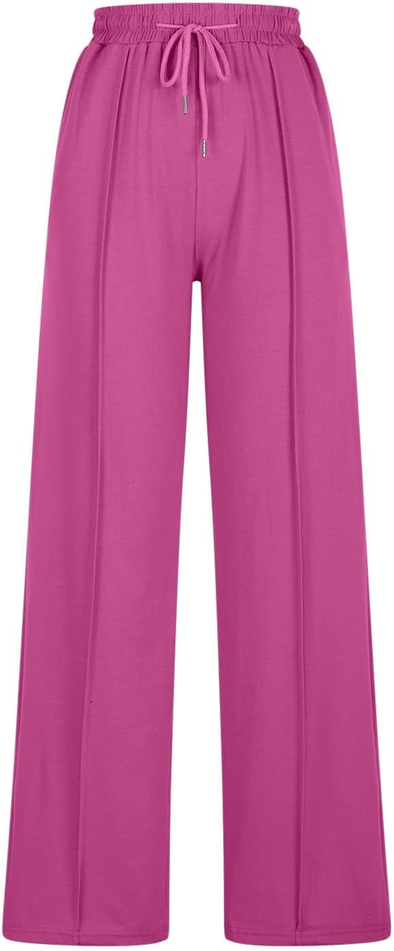 Wide Leg Sweatpants for Women Baggy Elastic High Waisted Yoga Pants Cozy Casual Loose Fit Long Trousers with Pockets image number 2