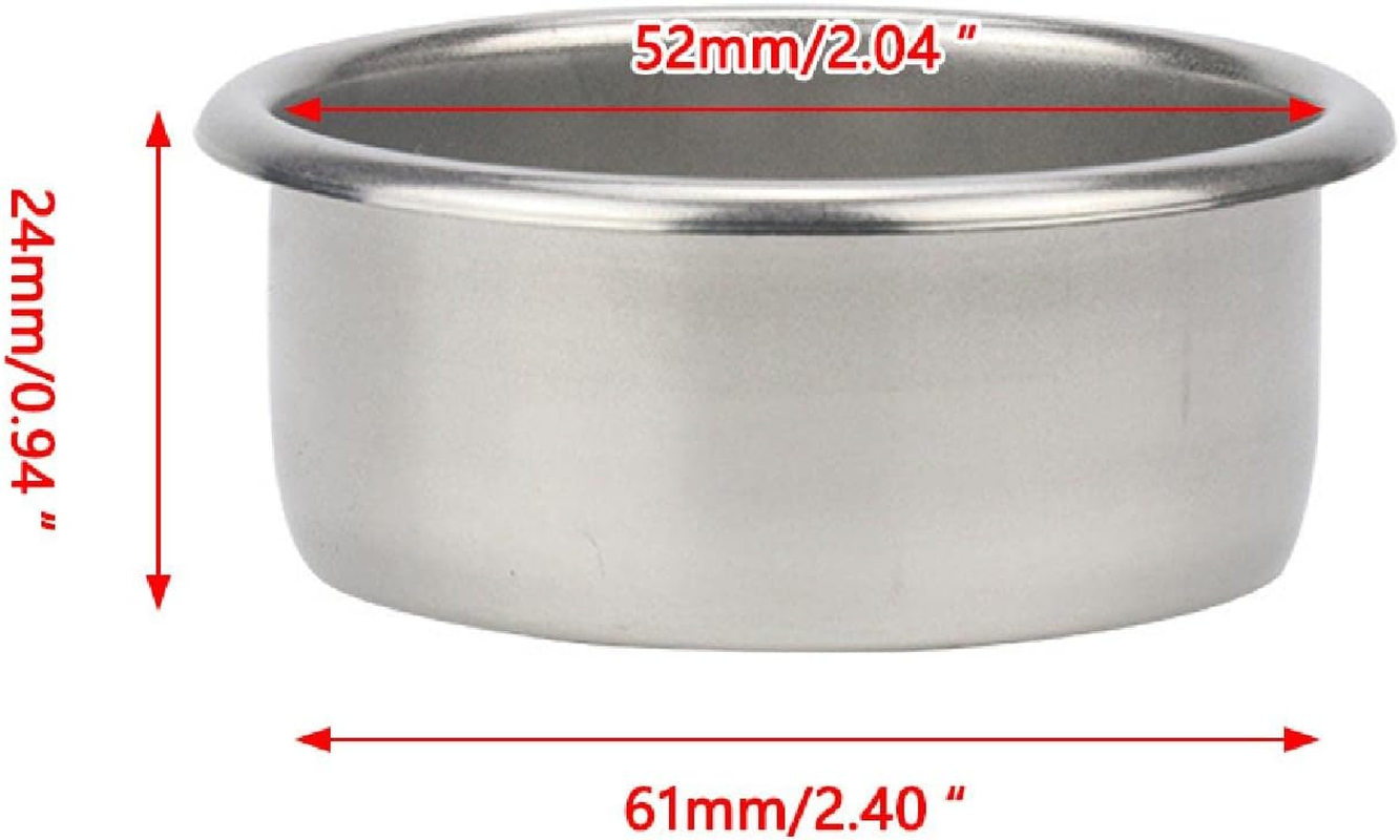 52Mm Coffee Filter Basket Silver Stainless Steel Strainer, 2 Cups Pressurized Filter Basket Espresso Filter Basket for Portafilter Coffee Machine for Breville Gustino Electrolux 1PCS image number 6