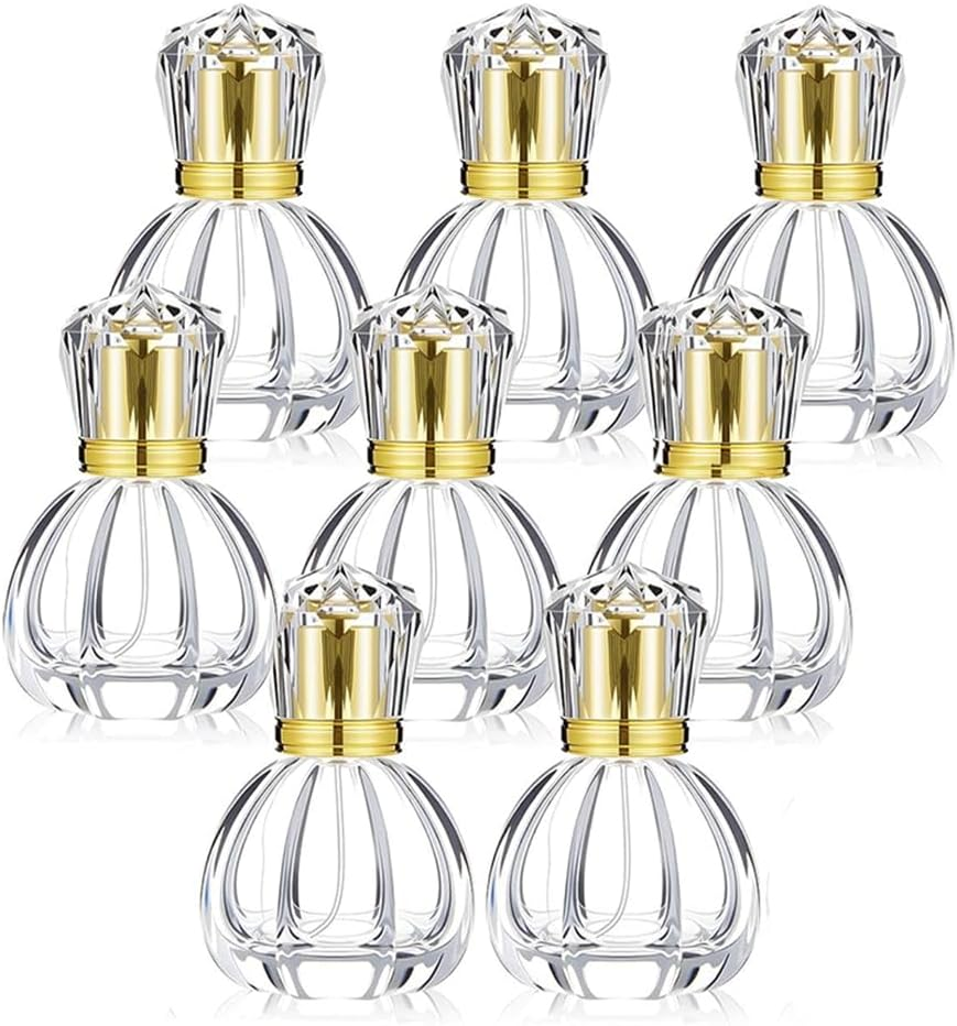8-Pack Portable Spray Perfume Bottles, Pumpkin-Shaped Transparent Empty Bottles, Crystal Glass Refillable Pump Sprayer, Suitable for Travel and Home D&eacute;cor image number 3