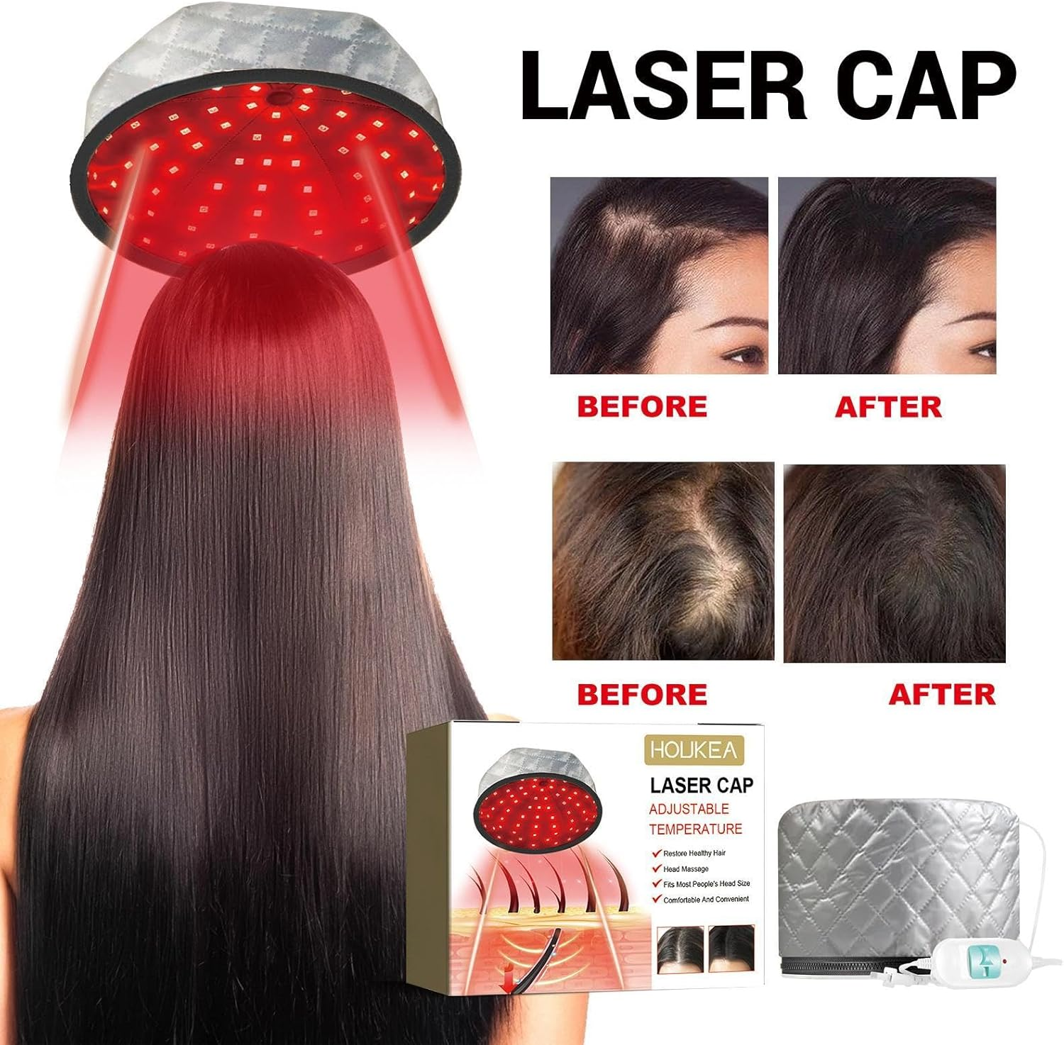 Electric Hair Care Cap - Adjustable Oil Steamer Hat | Deep Care Treatments | Heating Caps for Deep Conditioning | Thermal Hat for Hair 2 Mode Steamer Caps for Natural Hair Portable Heat Hair