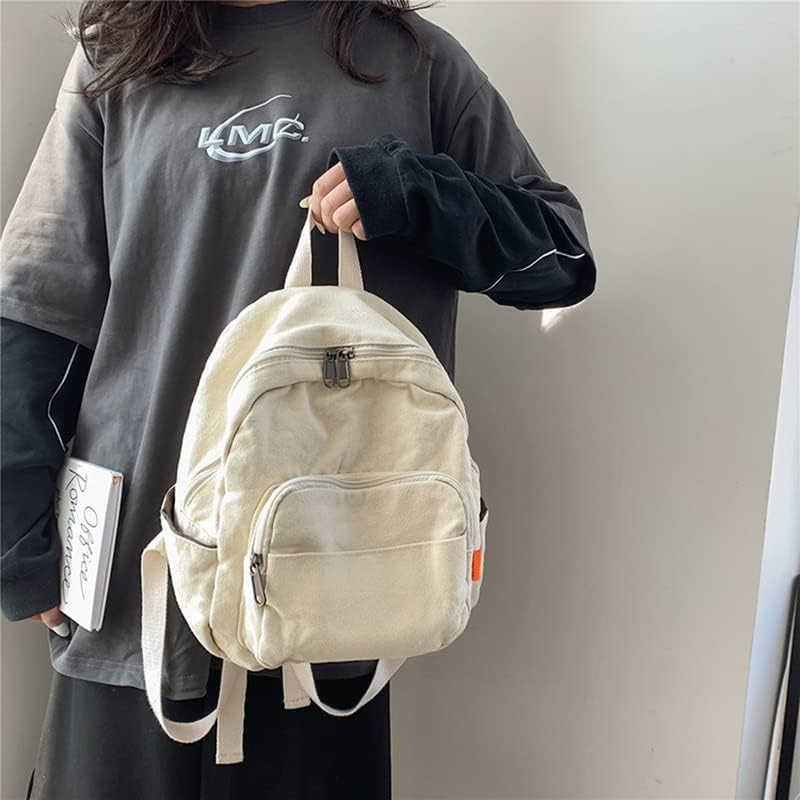 MININAI Mini Backpack for Women Men Small Aesthetic Canvas Bag Work Backpack Cute Backpack Purse Casual Daypack - Orange image number 2