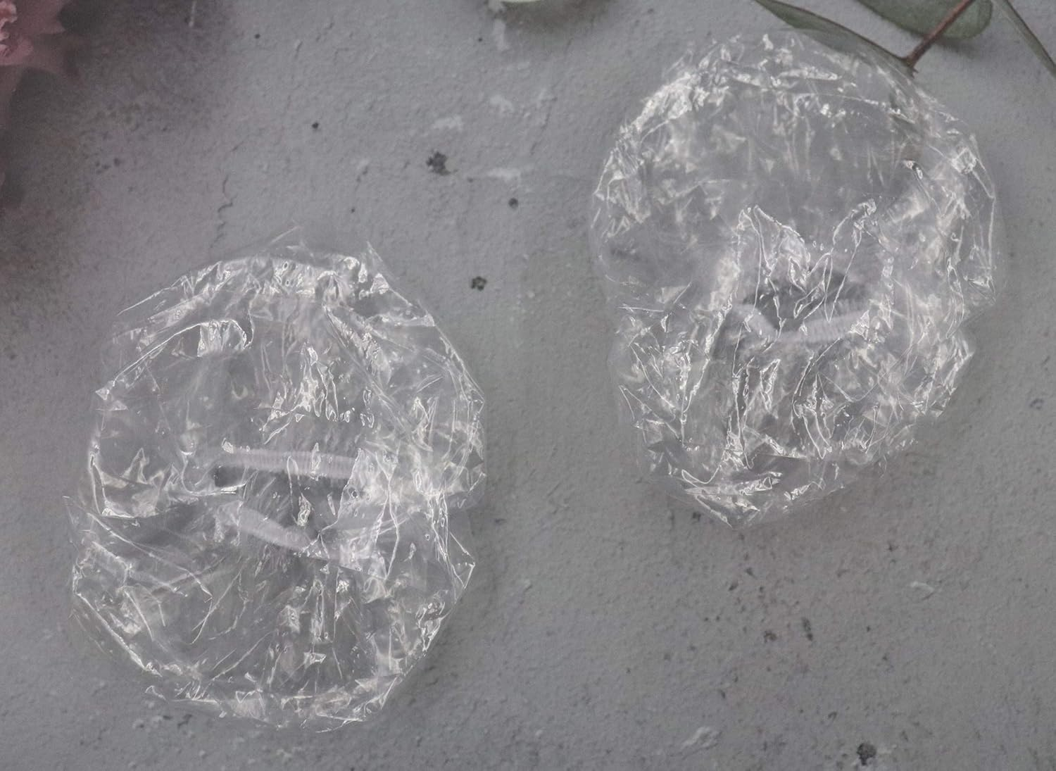 Sowaka 50 Pcs Ear Cap Disposable Clear Elastic Waterproof Ear Protectors Covers for Shower Hair Dye Bathing Spa Home Hotel Hair Salon image number 2