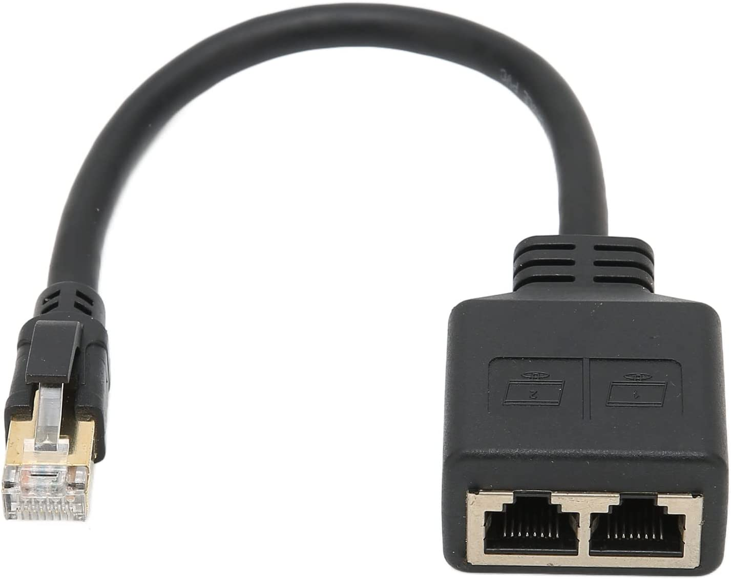 RJ45 Network Ethernet Splitter 1 to 2 Port, RJ45 1 Male to 2 Female LAN Ethernet Splitter, Suitable Super Cat5, Cat5E, Cat6, Cat7 LAN Ethernet Socket Connector Adapter image number 2