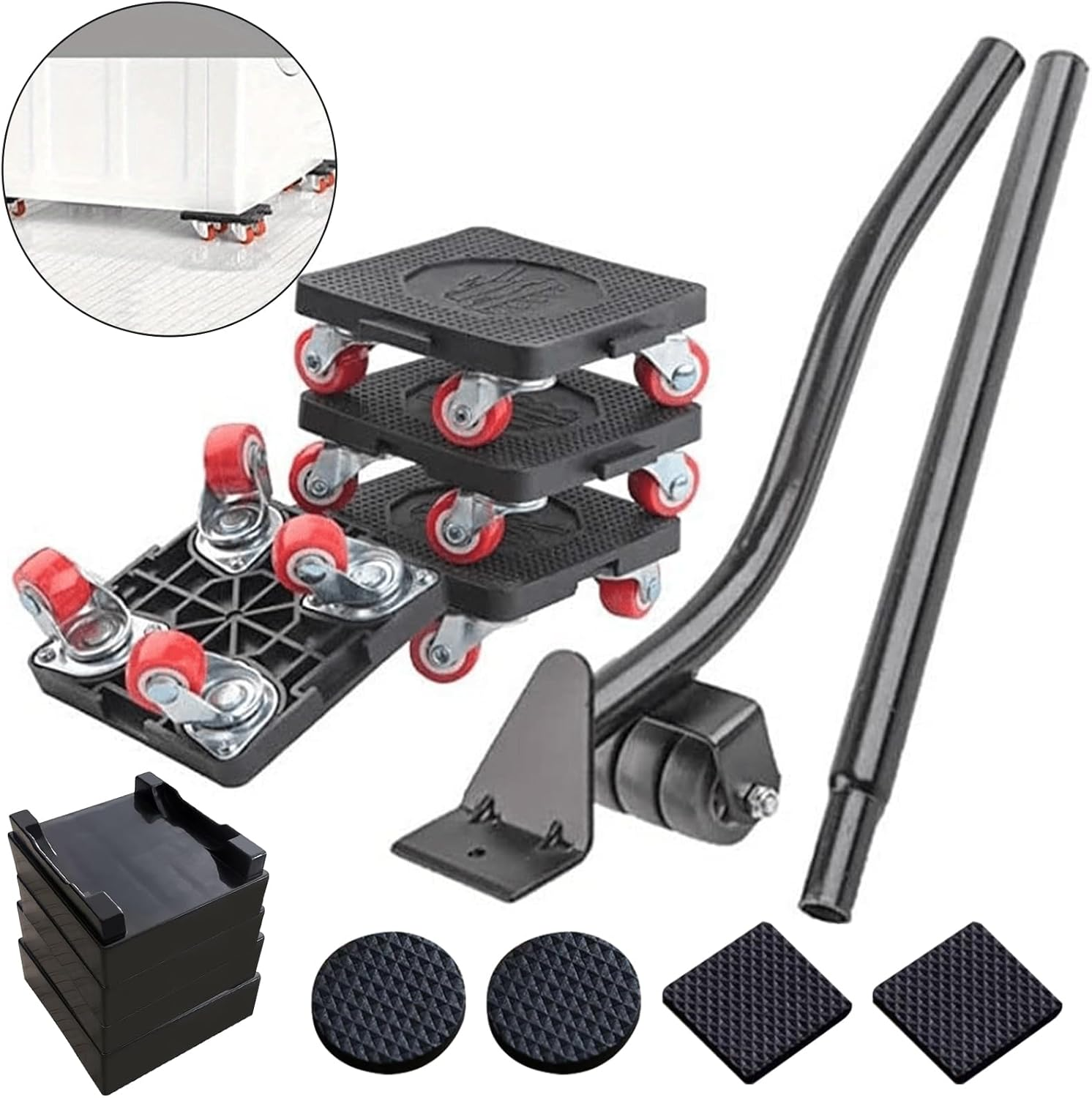 Furniture Mover and Furnitures Lifter Set,360&deg; Rotation Wheels,Heavy-Duty Furniture Dolly, Max up for 400KG for Moving Heavy Furniture, Refrigerator, Sofa, Cabinet image number 1