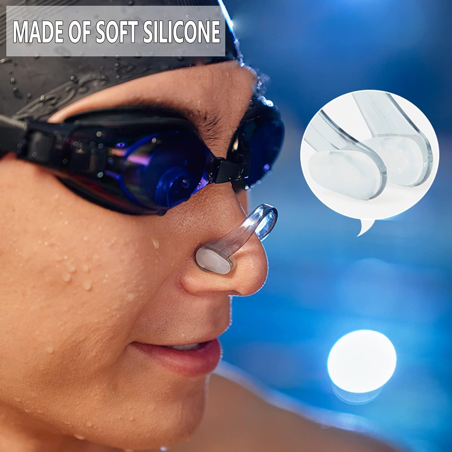 Waterproof Swimming Earplugs & Nose Clip Set 2Pcs Unisex Adult Swim Gear for Pool Snorkeling image number 4
