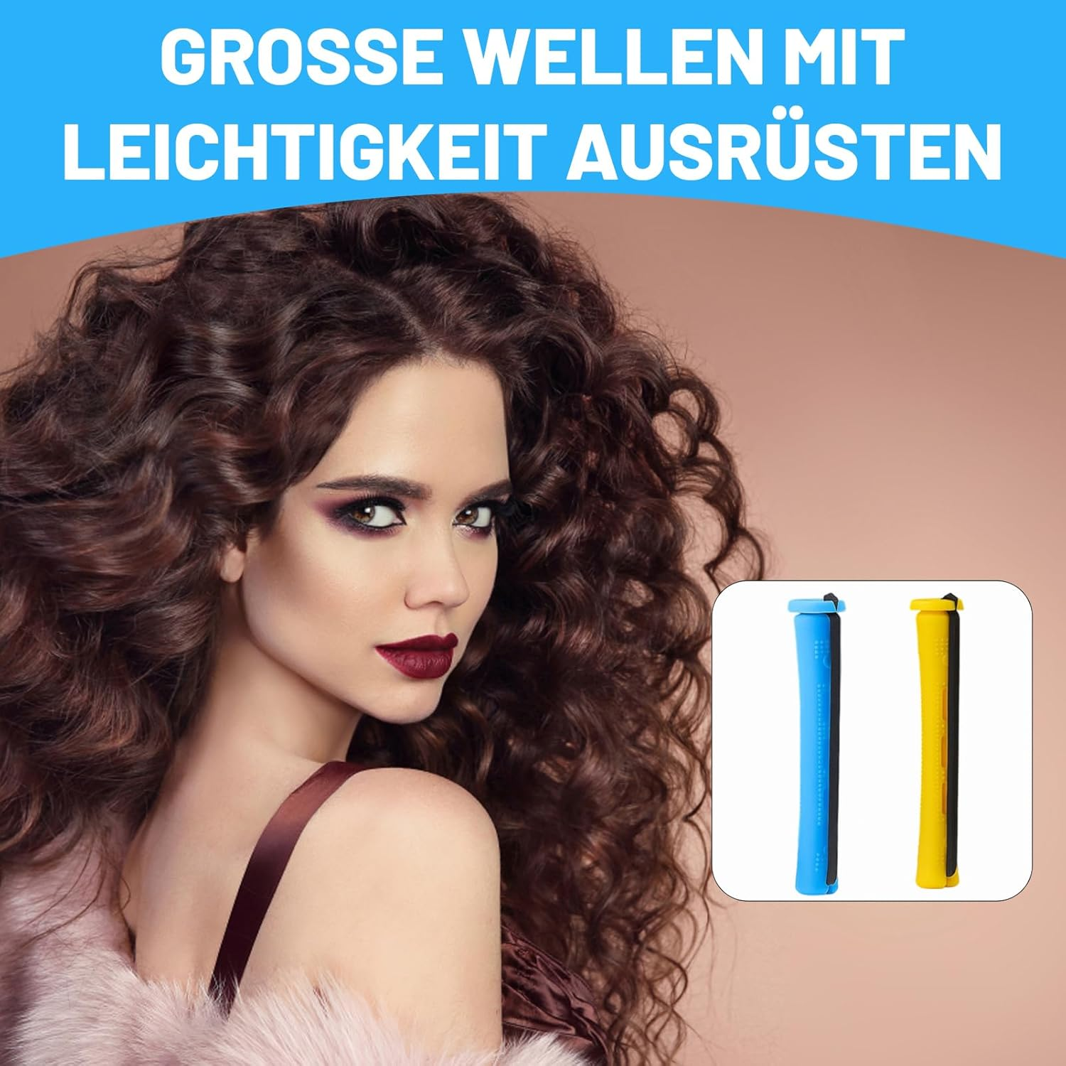 Set of 48 Perm Rollers, Small Curlers, Small Perm Set, Complete 0.35/0.27 Inch Hair Perm Rods, Perm Rods with Steel Spit Duck Comb for Long, Short Hair, Styling Tool, Blue/Yellow image number 6