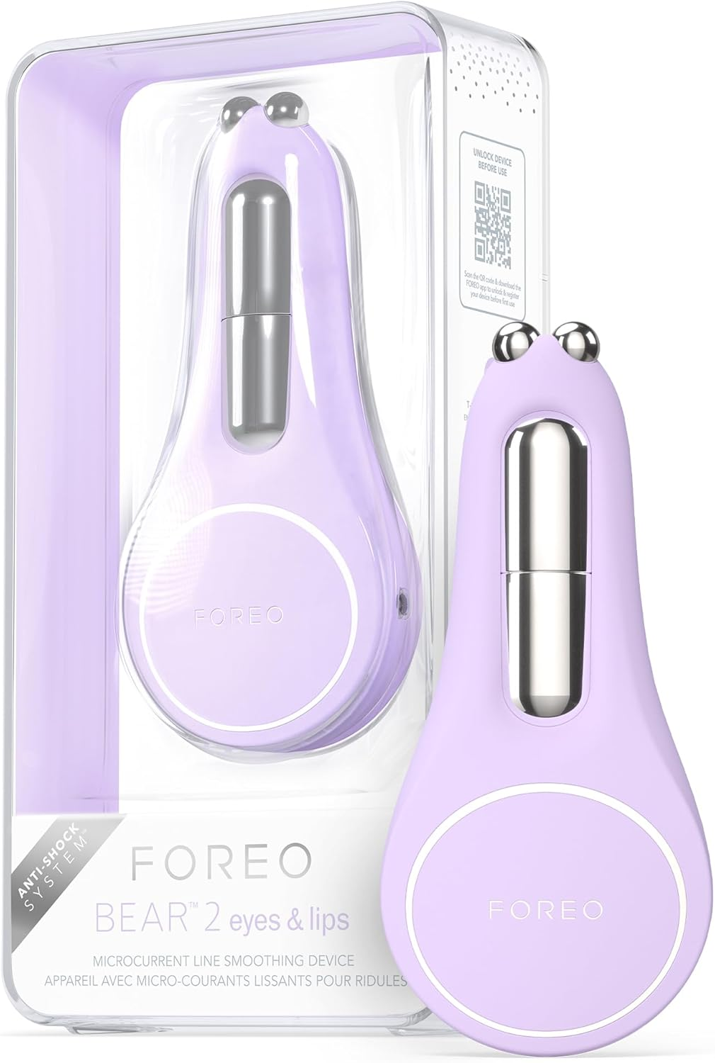 FOREO Bear 2 Eyes & Lips - Microcurrent Line Smoothing Instant Face Lift - - Eye Care Device - Brow Lift - Dark Circles under Eye Treatment & Lip Plumper Device - Firming Beauty Products - Lavender image number 5