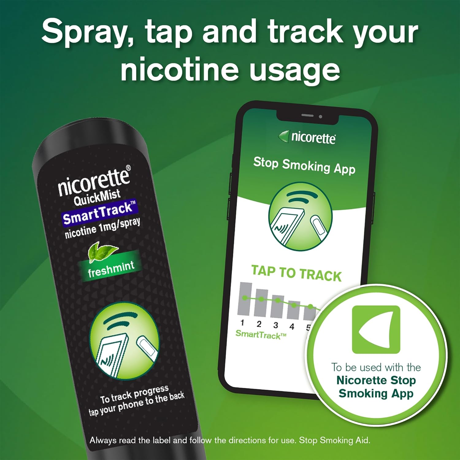 Nicorette Quit Smoking Quickmist Smarttrack Nicotine Mouthspray Duo Pack