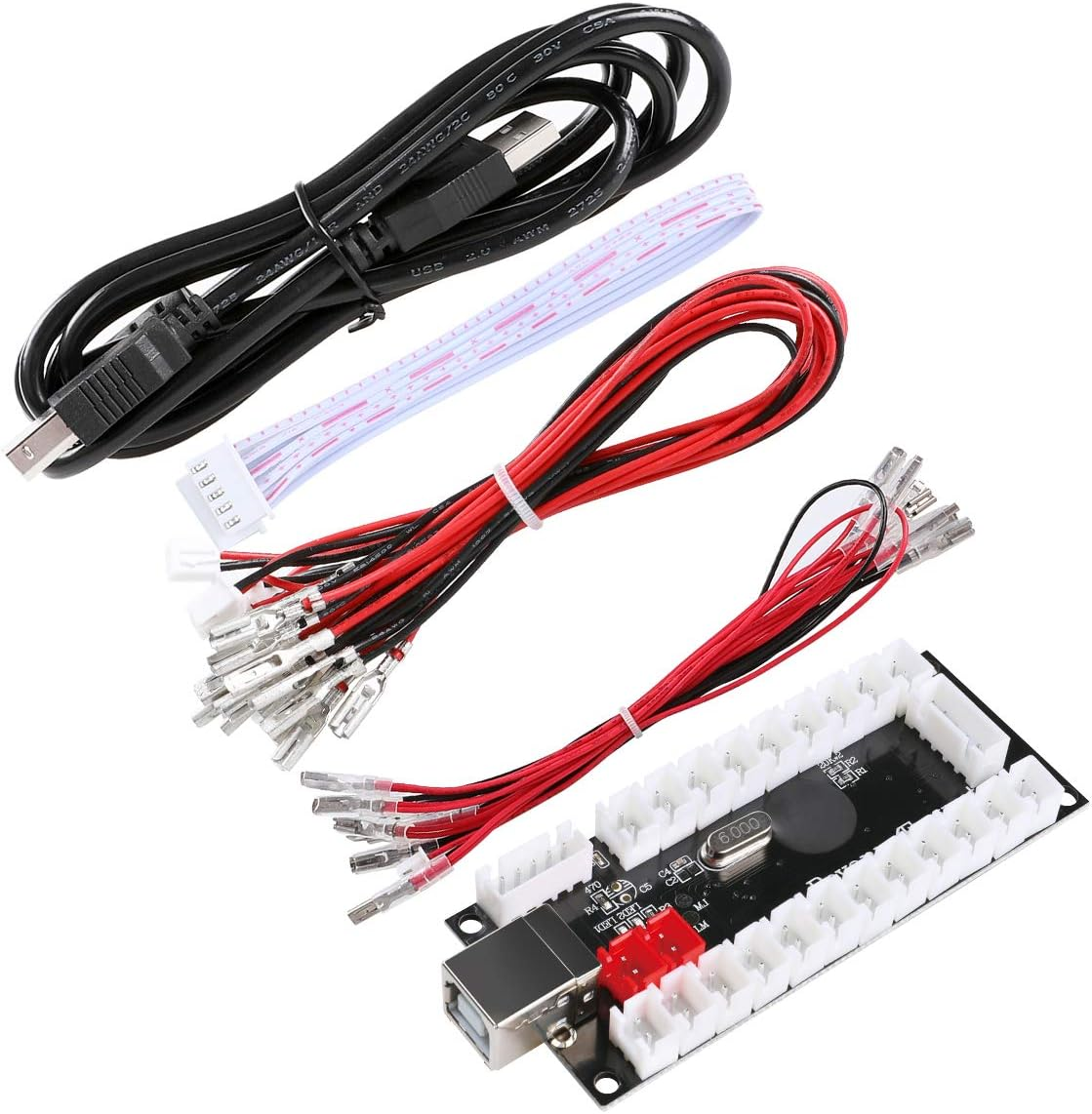 Qenker 2-Player LED Arcade DIY Kit for USB MAME PC Game DIY & Raspberry Pi Retro Controller DIY Including 2X Arcade Joystick, 20X LED Arcade Buttons, 2X Zero Delay USB Encoder (Mixed Color Kit) image number 6