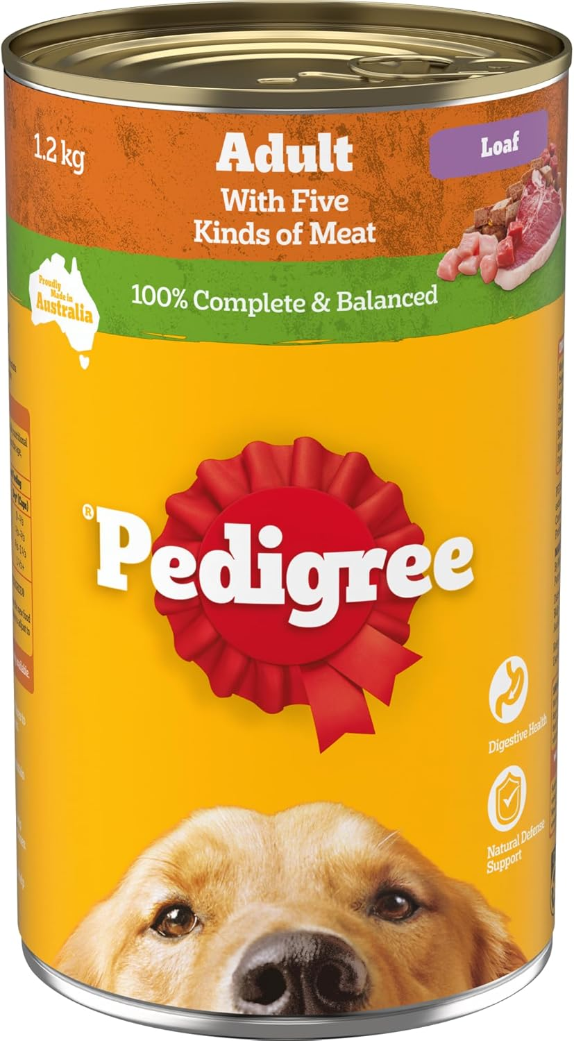 Pedigree Adult Wet Dog Food Loaf with Five Kinds of Meat 1.2Kg Can, 12 Pack image number 4