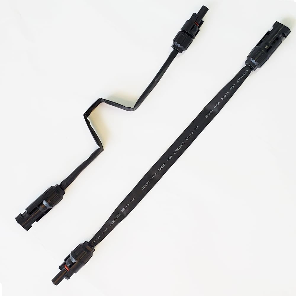 Solar Panel Kits Ultrathin Flat Cable Works with MC4 Connector Adapter,Easily Pass through Windows,Car Glass for Home Solar Energy,Camping