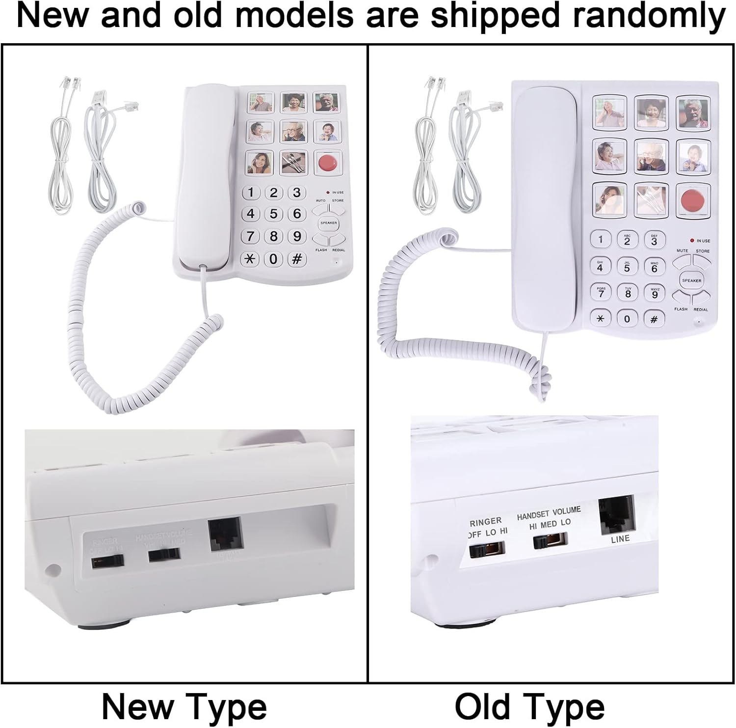 LD‑858HF Big Button Telephone,Plplaaoo Home Phone with Photo Buttons, Amplified Photo Memory Corded Landline for Seniors Elderly, Big Button Phone for Seniors, Dementia, Hearing Impaired image number 1