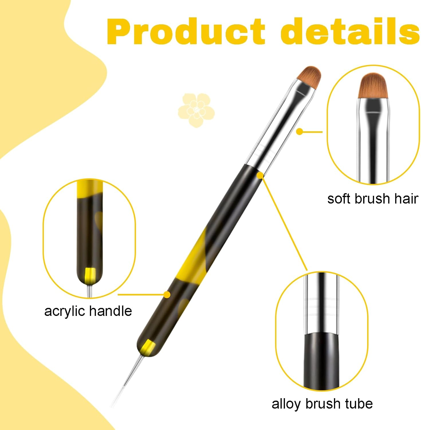 Zvorgath Nail Art Brush - Acrylic Nail Brush, 2-Way French Tip Brush for Professional Manicure Nails Art Design image number 1