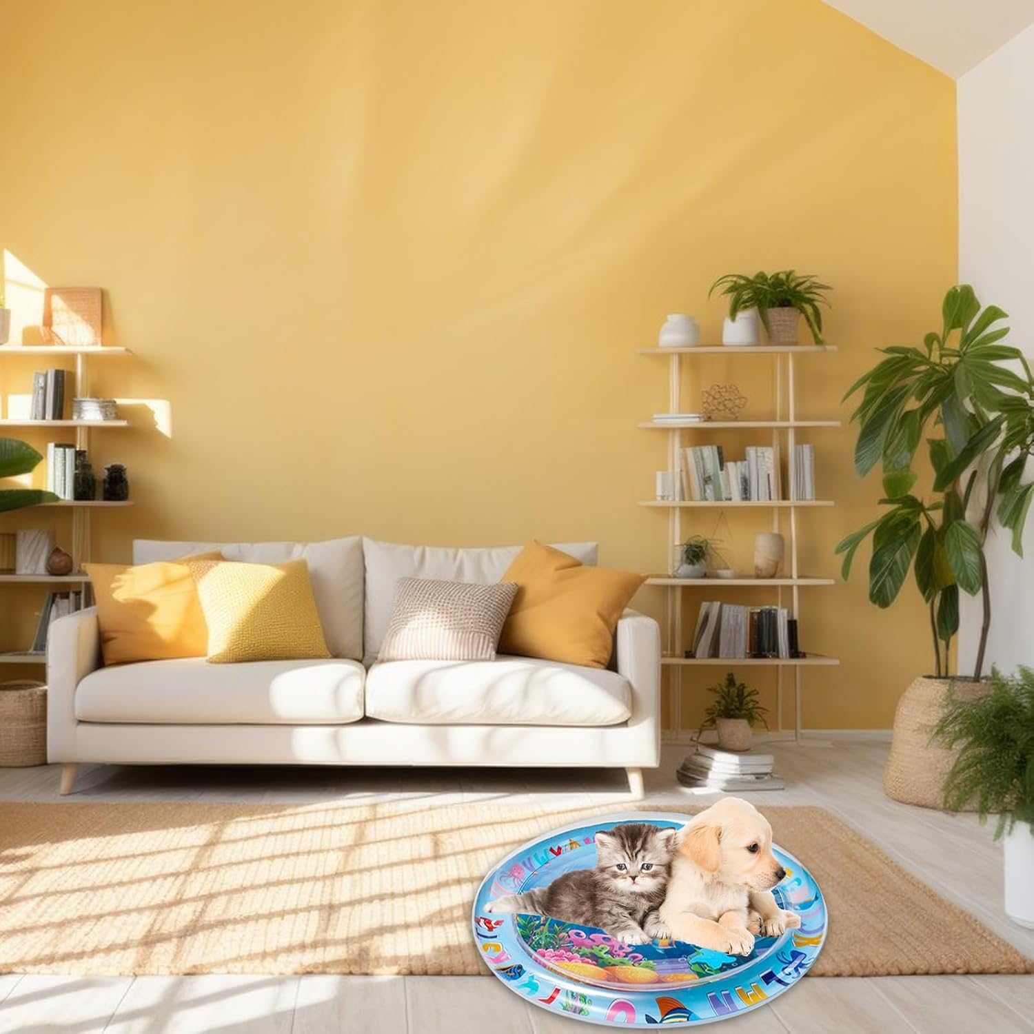 Water Sensory Playmat Cats, Inflatable Cooling Mat for Cats, Sensory Water Playmat Cats Dogs, Thickened Water Play Mat Cat, Summer Play Water Sensor Mat for Small Dogs and Cats (Style 2) image number 2