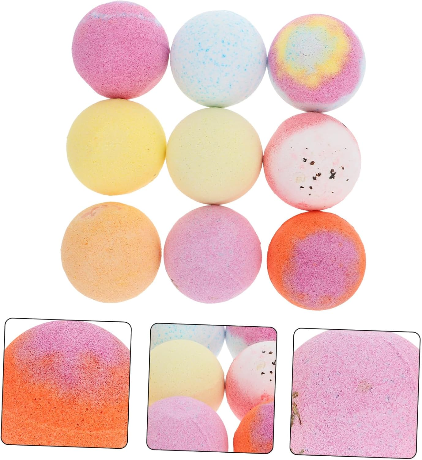 DEARMAMY 9Pcs Essential Oil Dry Flower Bath Salt Balls Bubble Set Spa Bathing Aromatherapy image number 6