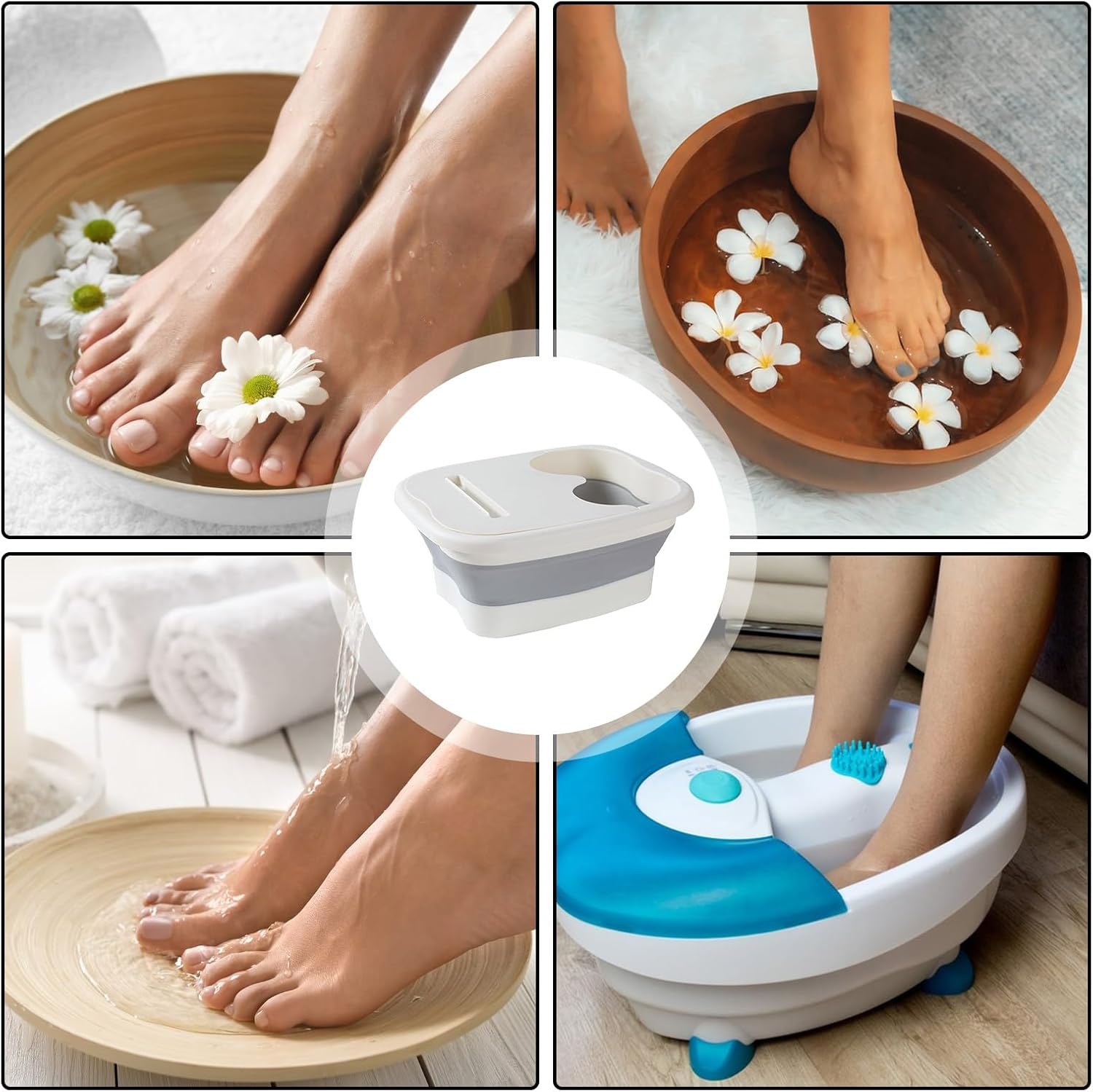 Foldable Foot Bath Tool, Foot Soak Bath Tub with Massaging Rollers, Pedicure Foot Spa for Feet Stress Relief, Foldable Foot Bath Bucket Tub, Pedicure Foot Soak Bath image number 6