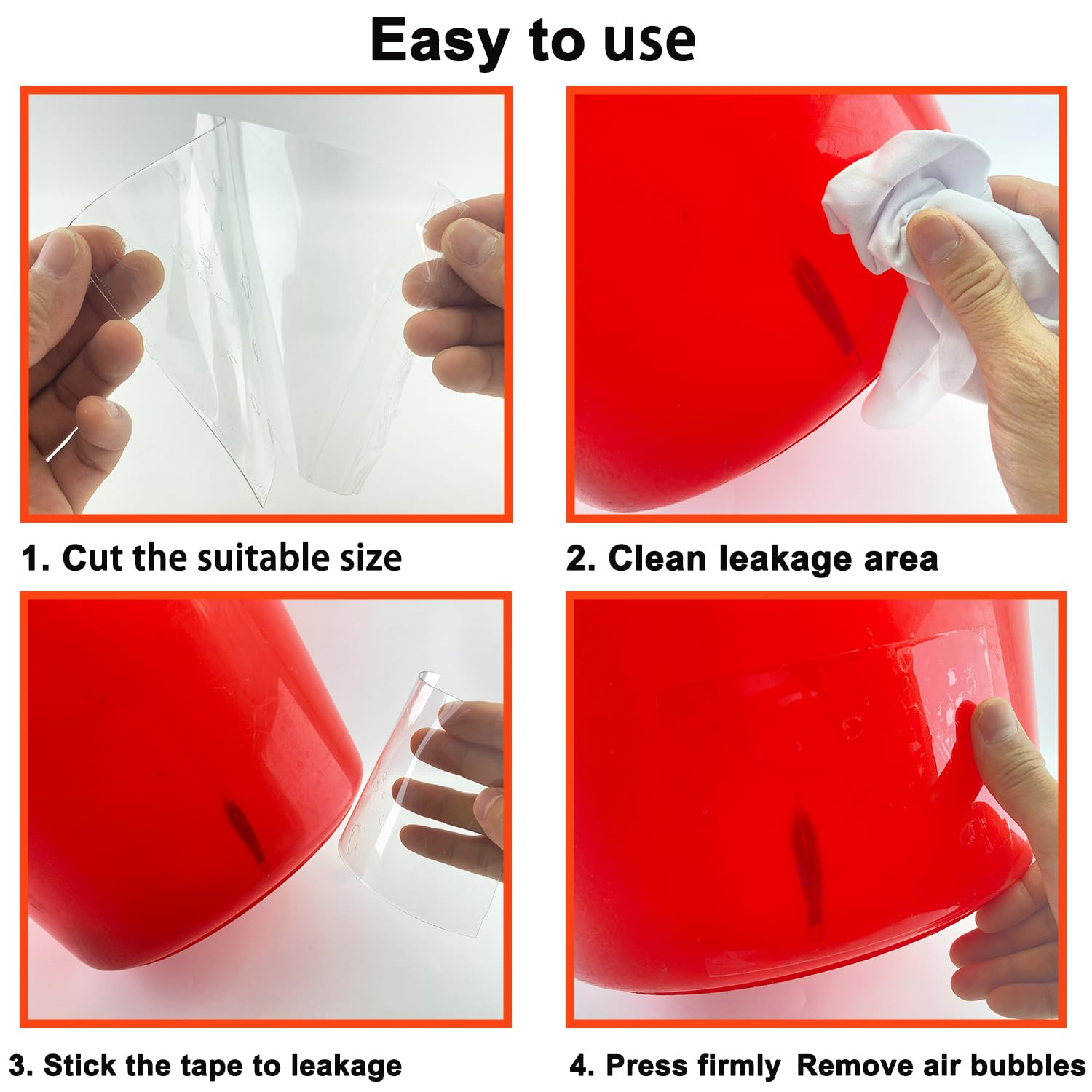 KAIHENG Strong Waterproof Patch Seal Tape, 4IN*5 FT Clear Leak Repair Tape, Heavy Duty Sealant Duct Tape for Home RV Roof Plumbing and Boats Pool Repairs, Underwater, Indoor Outdoor image number 1