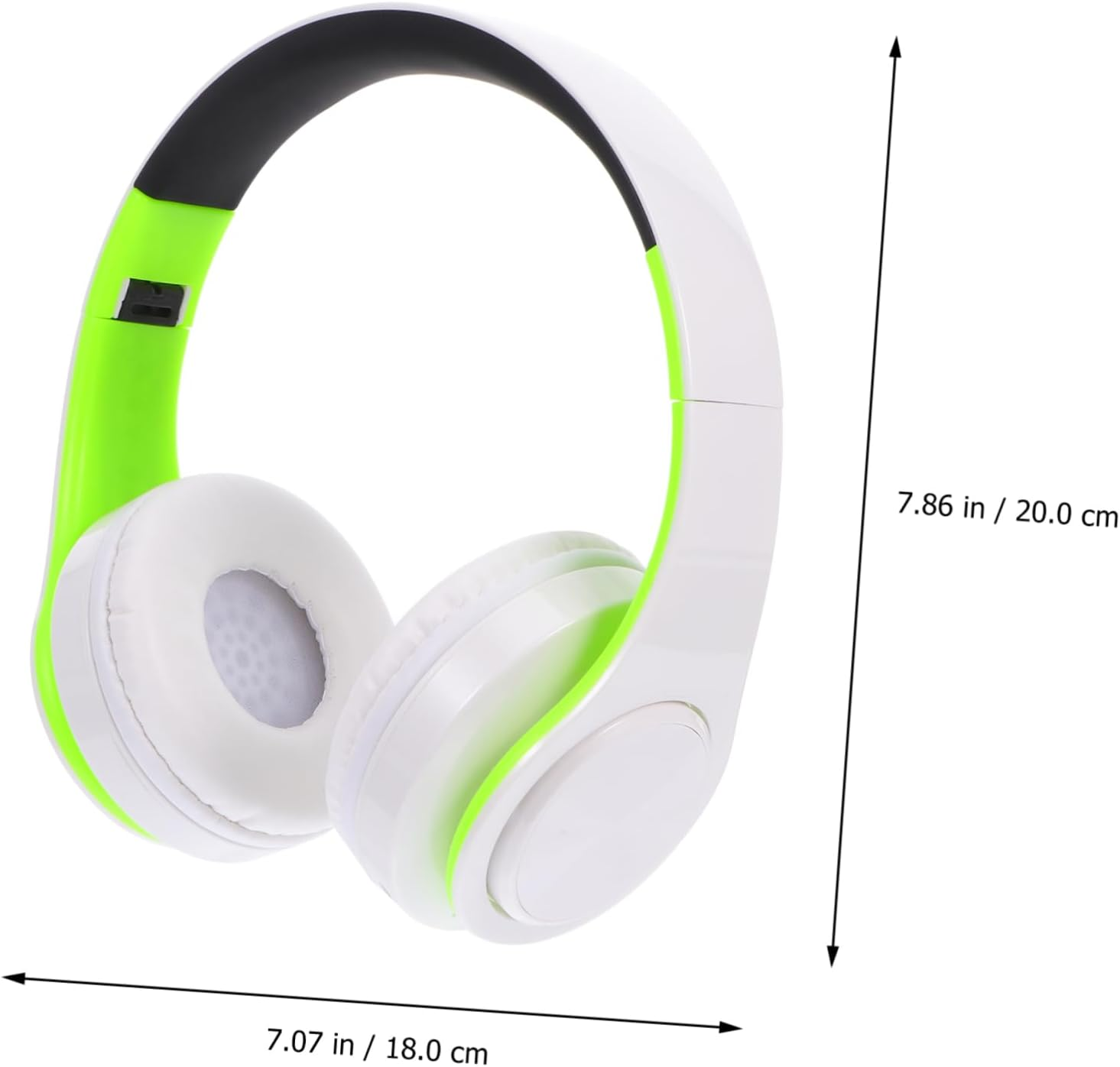 SHINEOFI Wireless Over-Ear Headphones Noise Canceling Headset Foldable Headset Aux Input for Office and Sports, Green and White