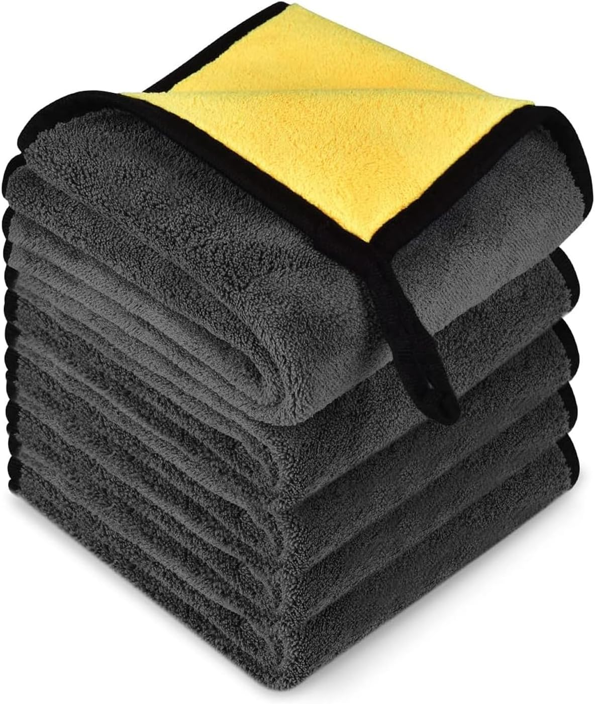 Premium Microfiber Towels Double-Sided Cloth Ultra Soft 800GSM Super Absorbent Lint & Scratch Free Quick Drying Perfect for Car Detailing, Glass, Kitchen & Home (6 PCS, 30 &times; 40 Cm) image number 5
