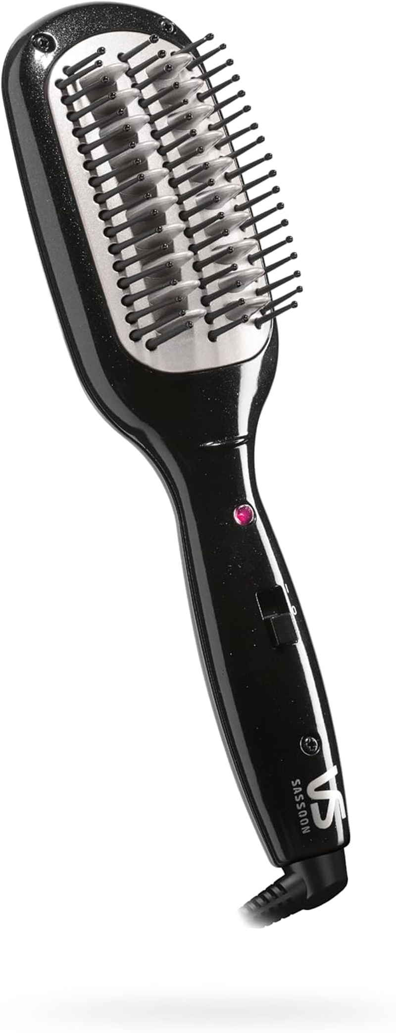 VS Sassoon Minipro Straightening Brush &ndash; Compact Heated Brush for Smooth Hair with Natural Volume, Ceramic Technology for Shine, Lightweight Design, Multi Voltage for Global Travel image number 1