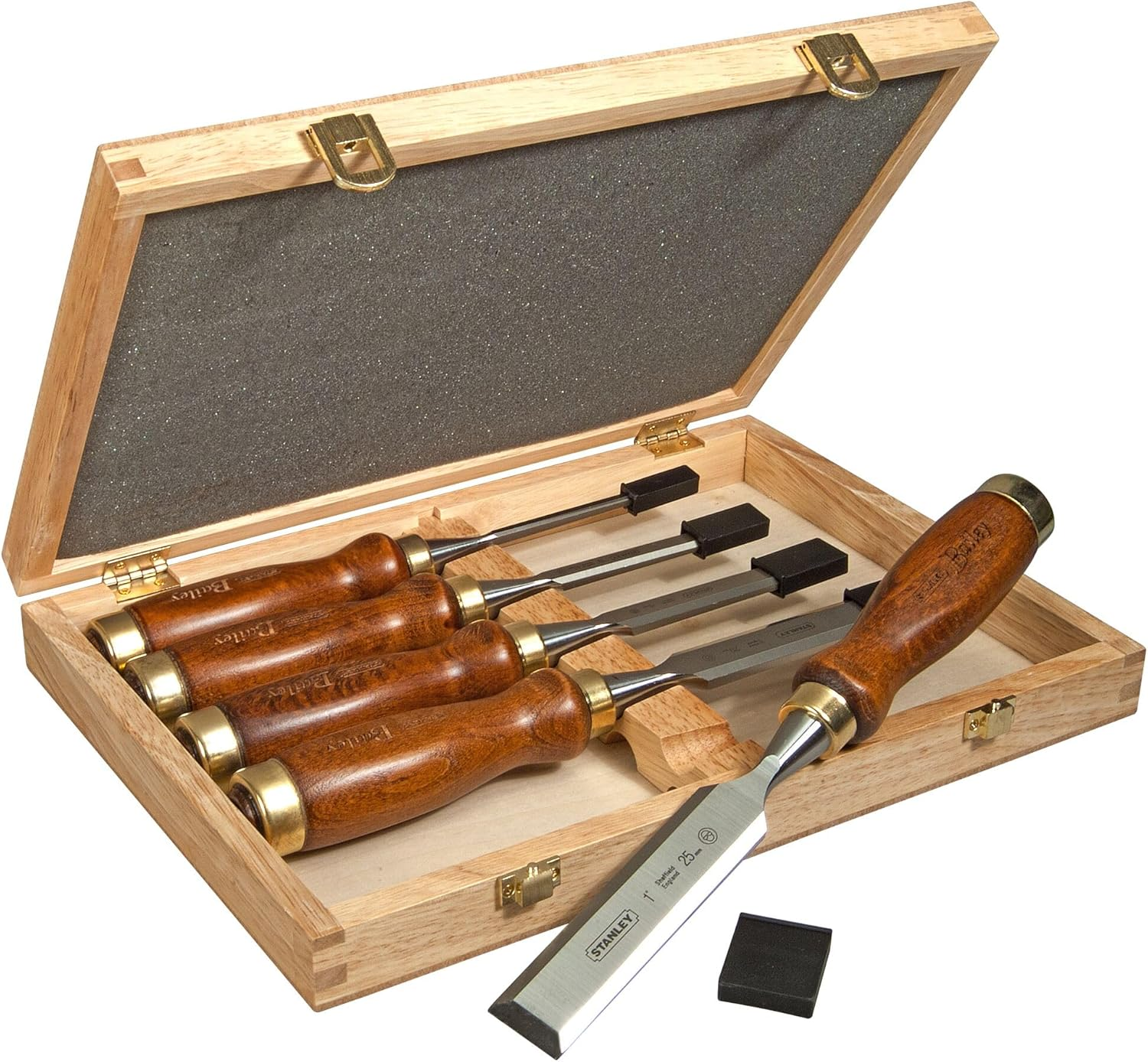 Stanley 2-16-217 Chisel-Set Bailey (5-Piece), Silver/Tan Brown image number 1