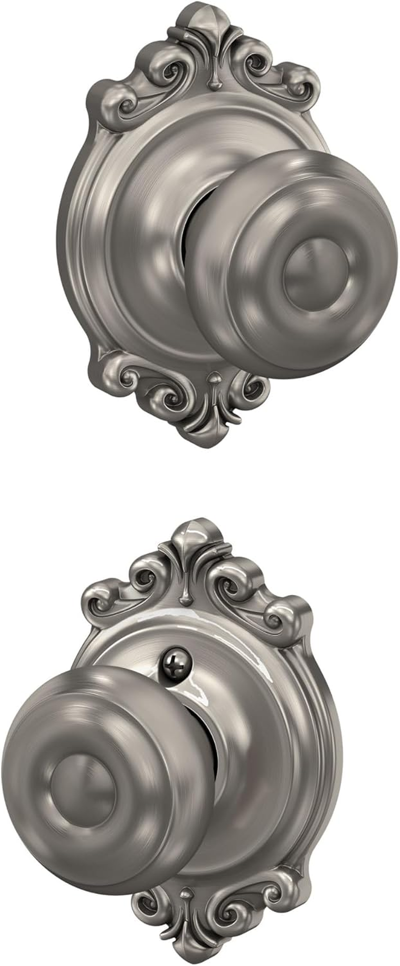 Schlage F40 GEO 605 BRK Brookshire Collection Georgian Privacy Knob, Bright Brass image number 1