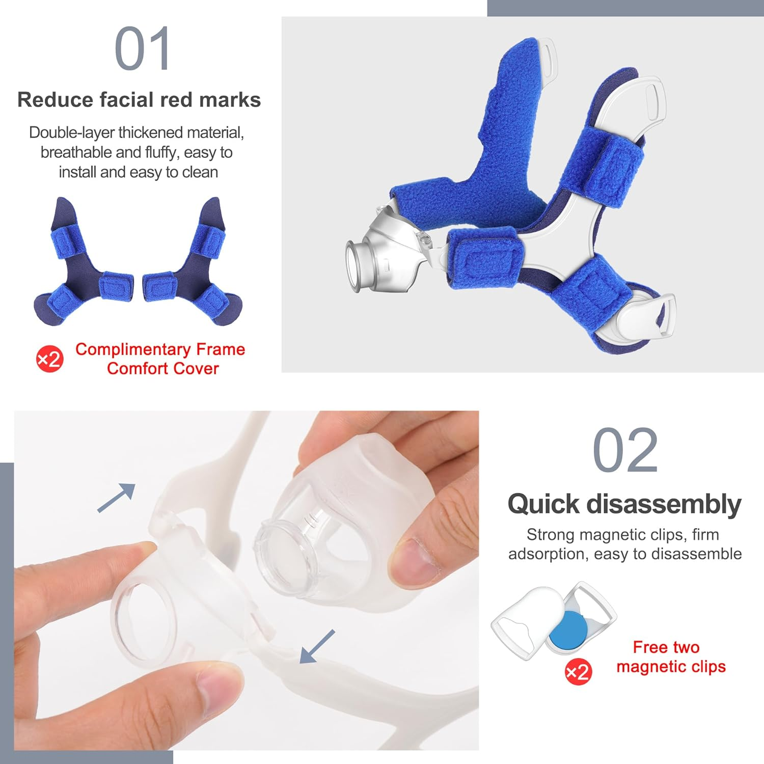 Replacement Set Compatible with Airfit N20, Tube Frame Assembly, Snugly Fit & Reliable Seal Replacement Kit Supplies by Airsmart (No Cushion) image number 2