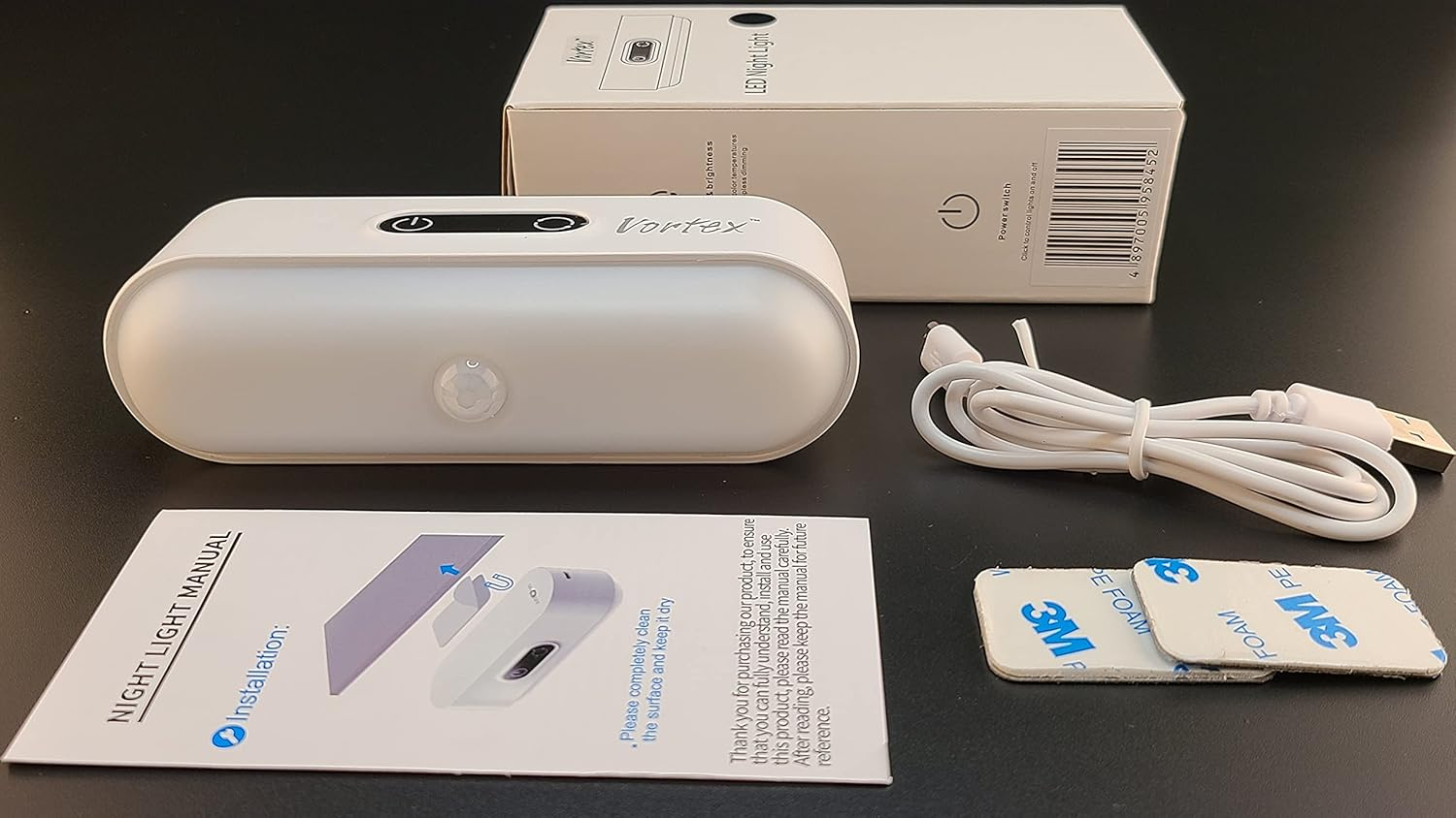 Vortex White SED-20-01 Step-Less Dimmable Magnet 5 Color Temperature Rechargeable Motion Sensor 2700K-6500K Easy Installation Wide Range of Application Mini-Usb Charging Portable LED Night Light image number 6