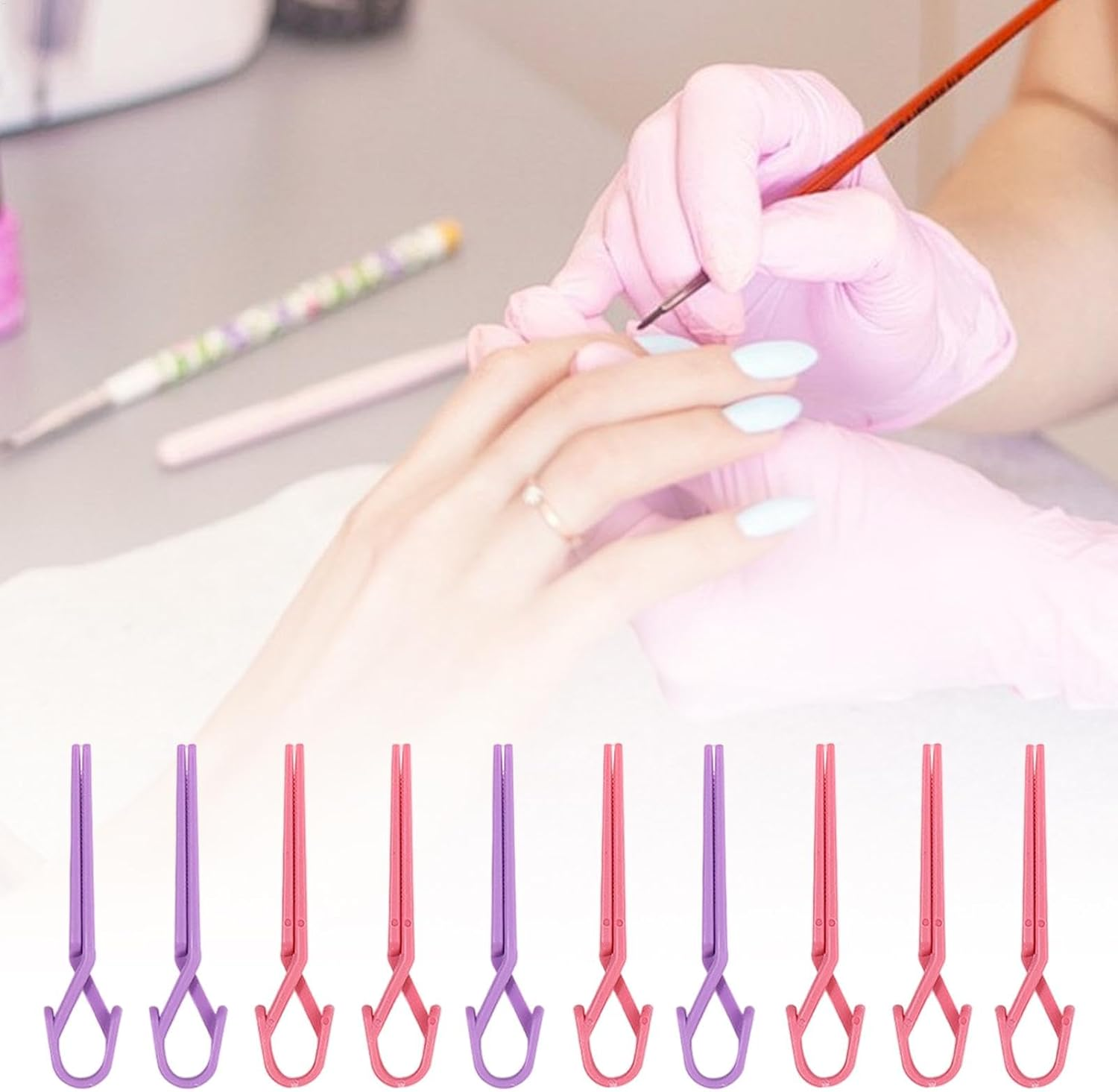 Skin Protector for Nail Polish,Anti-Slip Nail Polish Clip Protector - 10X Anti-Slip Nail Polish Clip Protector, Professional Nail Accessories for Nail Painting image number 2