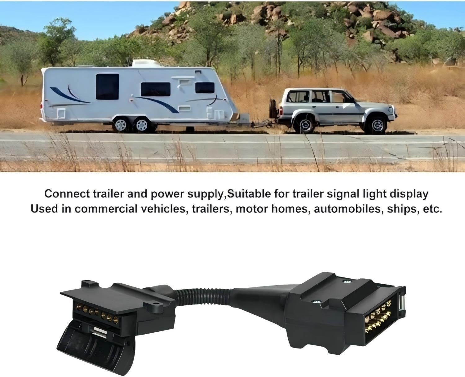 12 Pin AU Plug to 7 Pin Flat Socket Professional Male Female Adaptor Portable Universal Extension Spiral Cable Trailer Caravan Connector 4Wd Connector image number 3