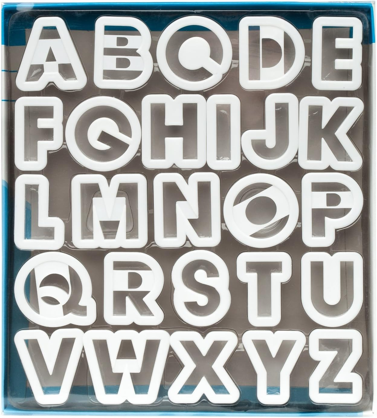 Ateco Alphabet Cookie Cutter Set,White 2-Inches image number 1