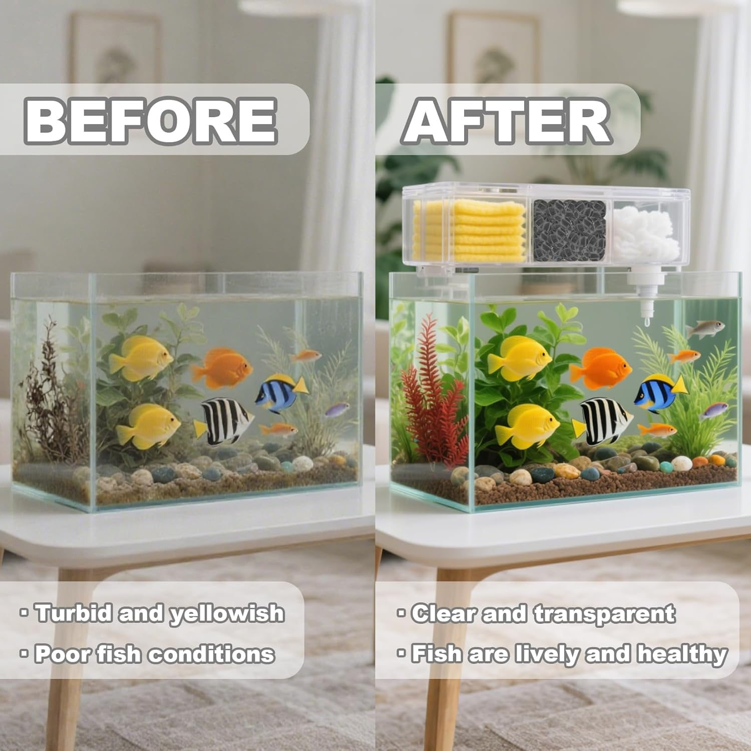 Aquarium Bio Balls - 100Pcs Black Bulk Sump Filter Media with Sponge Biological Filtration Media for Koi Pond,Fish Tank,Canister,Air Pump image number 1