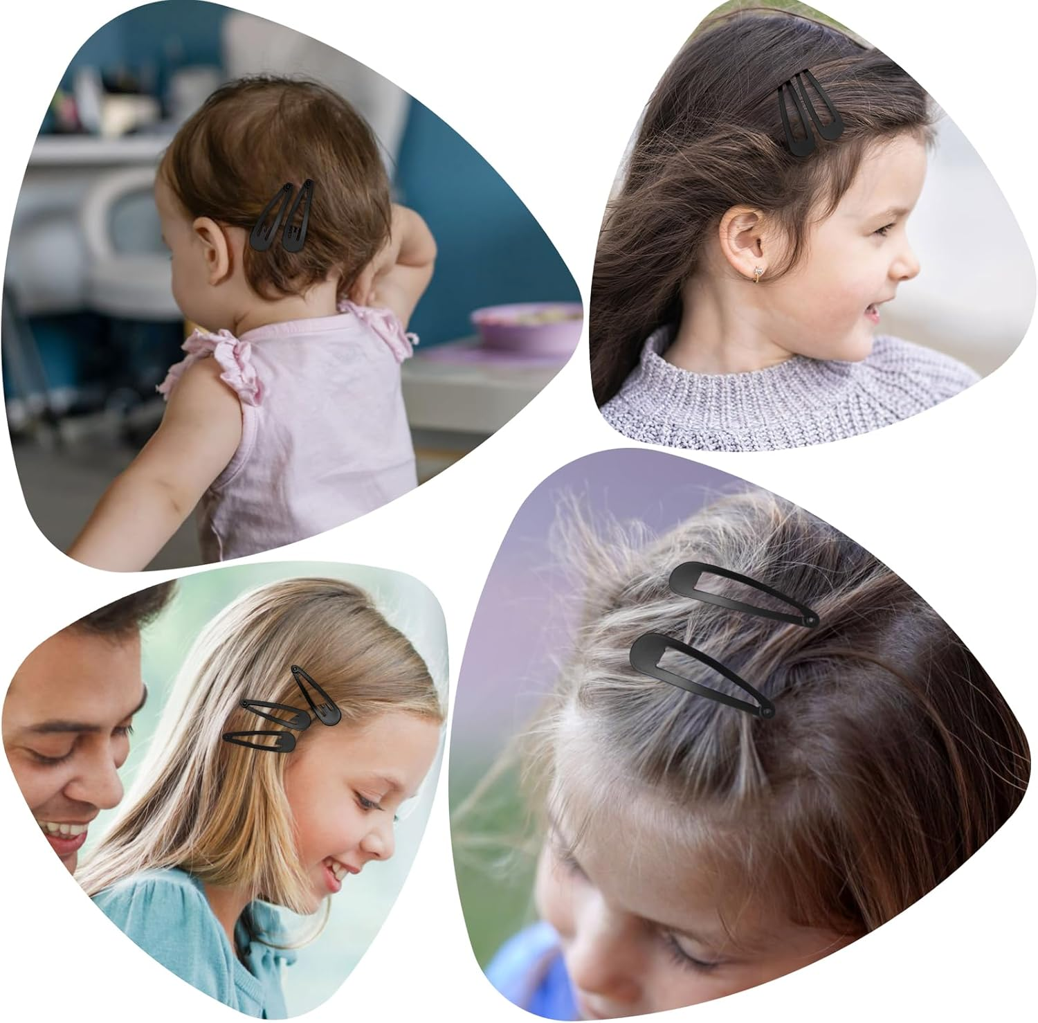 Bighan 80 Pcs Girls Hair Clips Simple Hairstyle Clips Metal Drop-Shaped Barrettes Adorable Hair Accessories for Girls, Black image number 6